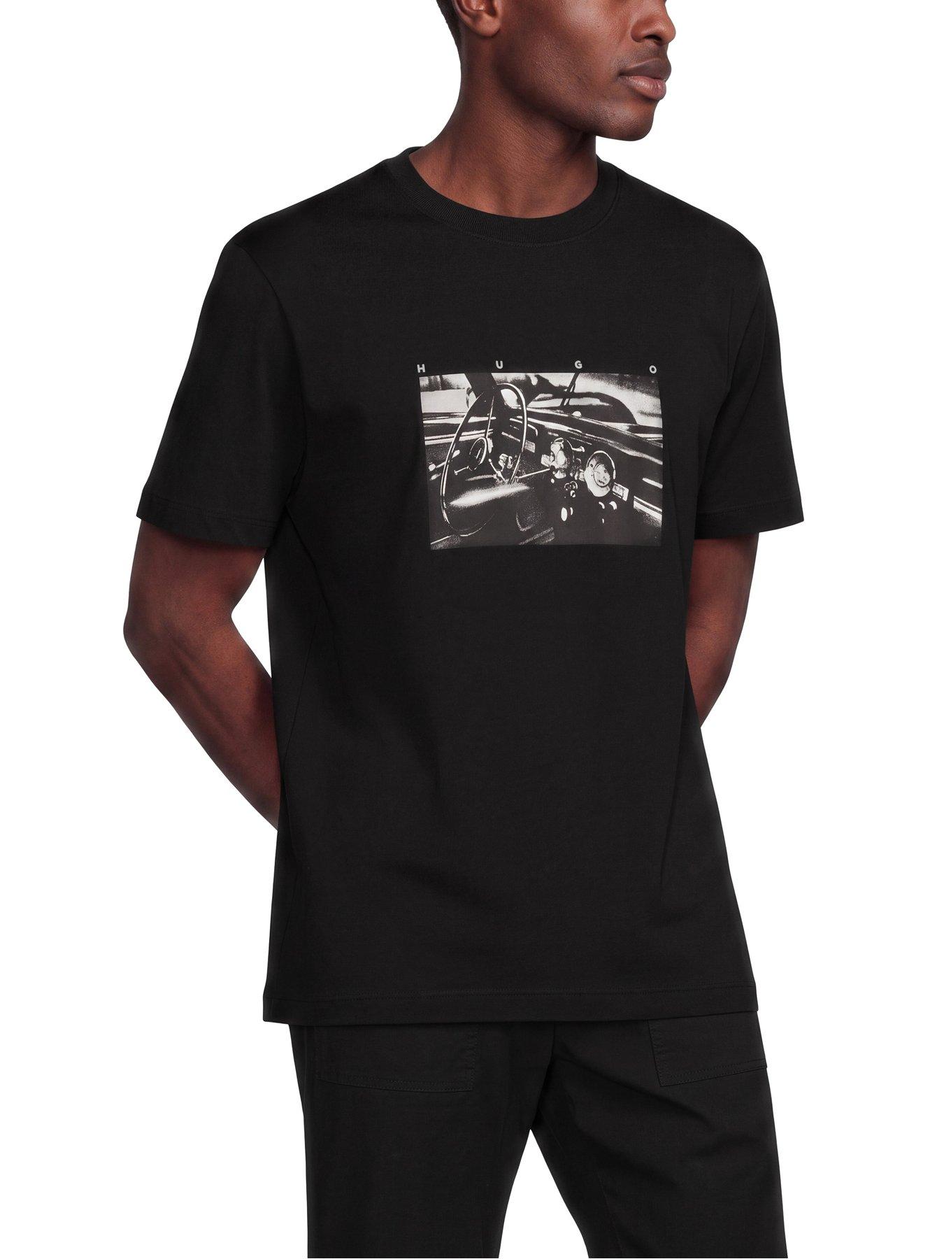 HUGO Dikems Car Interior Graphic Relaxed Fit T-Shirt - Black