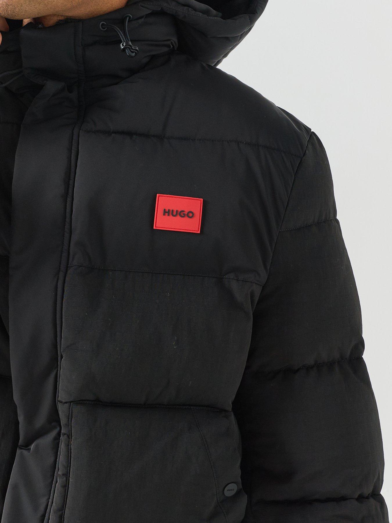 Image 6 of 6 of HUGO Hugo Baro2642 Red Patch Padded Jacket - Black