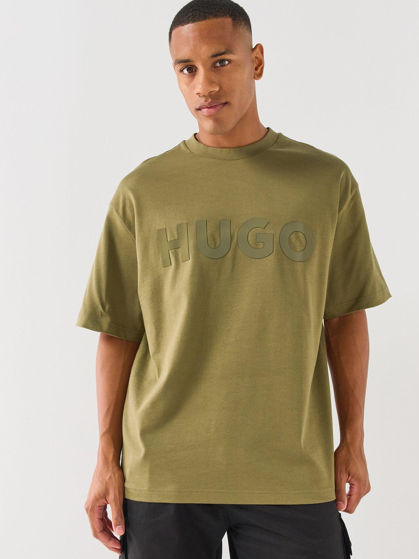 Image 5 of 5 of HUGO Dinkee Tonal Logo Oversize Fit T-Shirt - Green