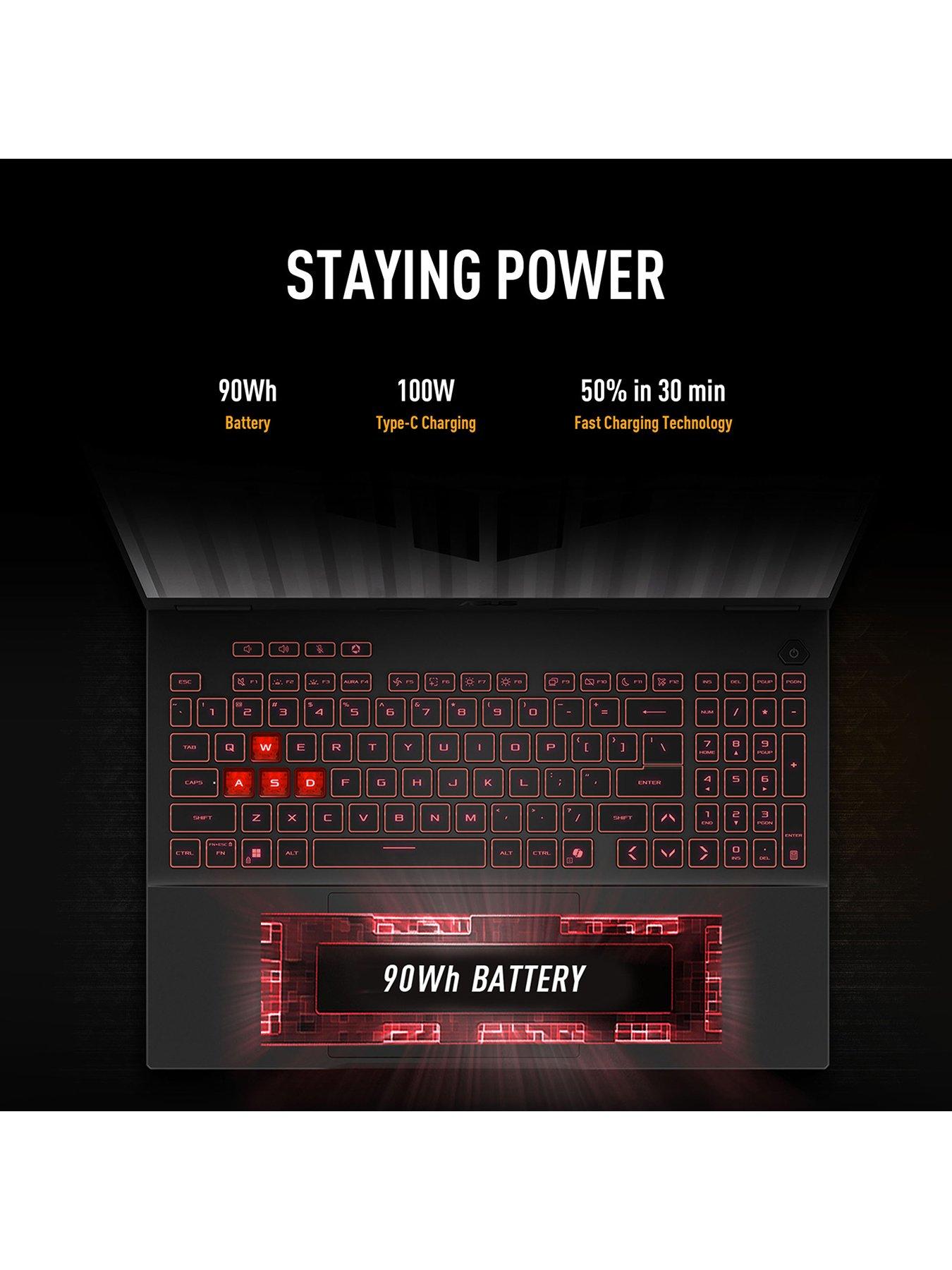 Image 6 of 7 of Asus TUF Gaming A16 Laptop - GeForce RTX 5070 - AMD Ryzen 7 - 16GB RAM - 1TB SSD - 165Hz - 16in WUXGA - Grey
