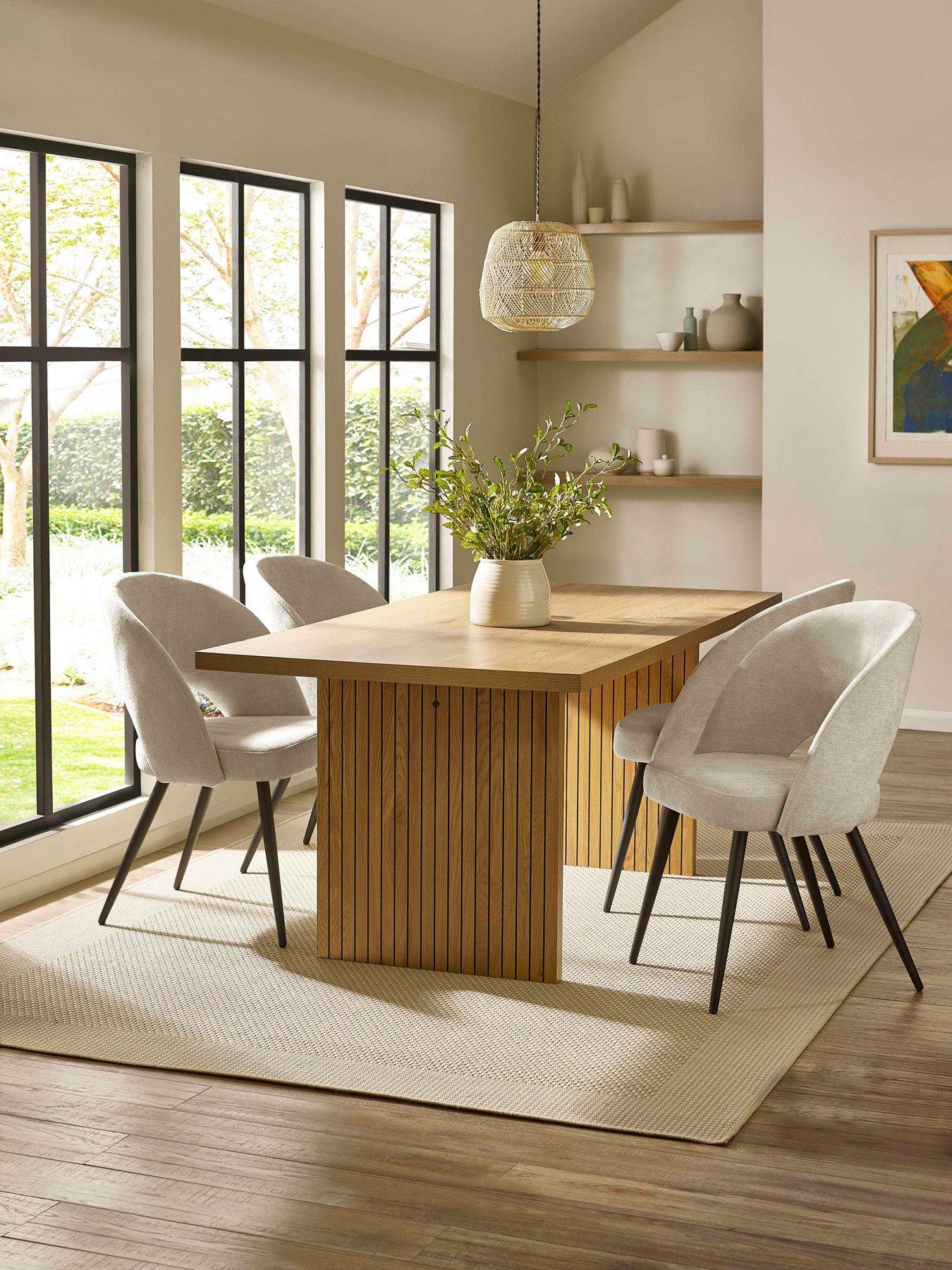 Julian Bowen Arundel Table And 4 Ella Cream Chairs