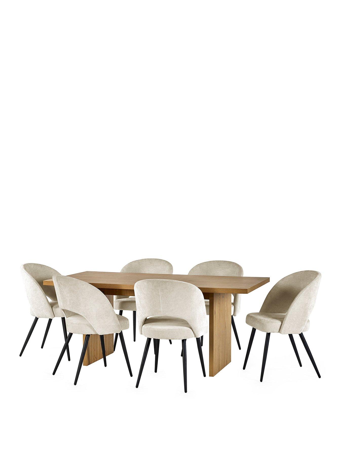 Image 2 of 6 of Julian Bowen Arundel Table And 6 Ella Cream Chairs