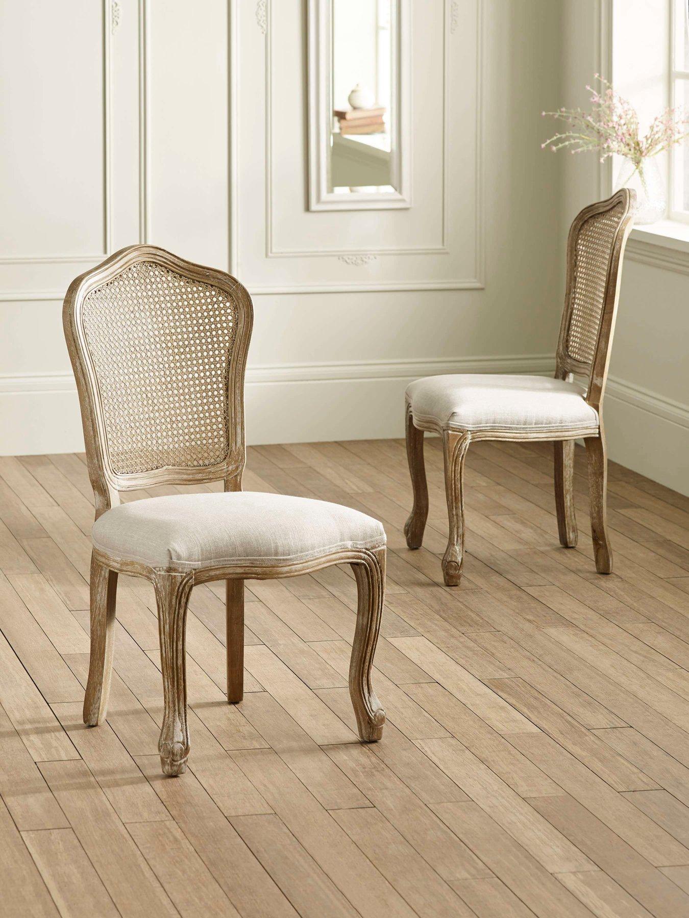 Image 1 of 7 of Julian Bowen Set Of 2 Camille Rattan Dining Chairs