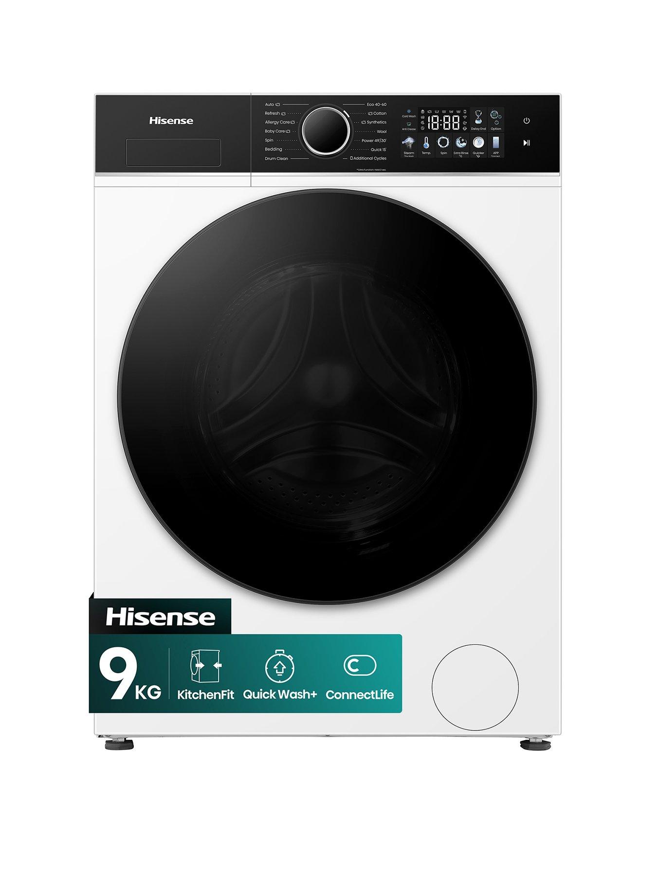 Hisense KitchenFit 3i Series WF3I9043BWFS2 WiFi-enabled 9kg, 1400 Spin Washing Machine - White - A Rated