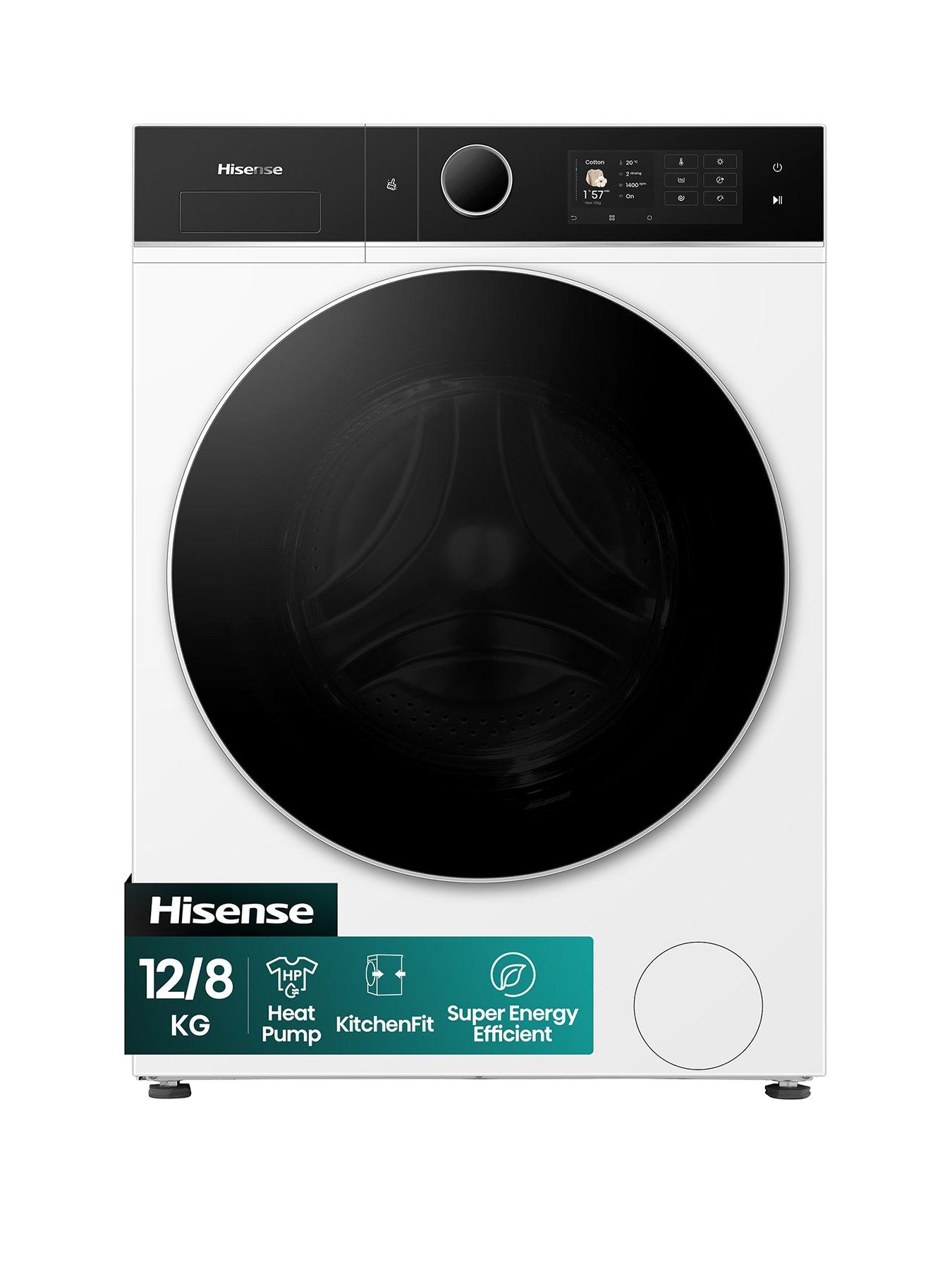 Hisense KitchenFit 5i Series WD5I1245BWRH WiFi-enabled 12kg/8kg, 1400 Spin Heat Pump Washer Dryer - White - A/A Rated