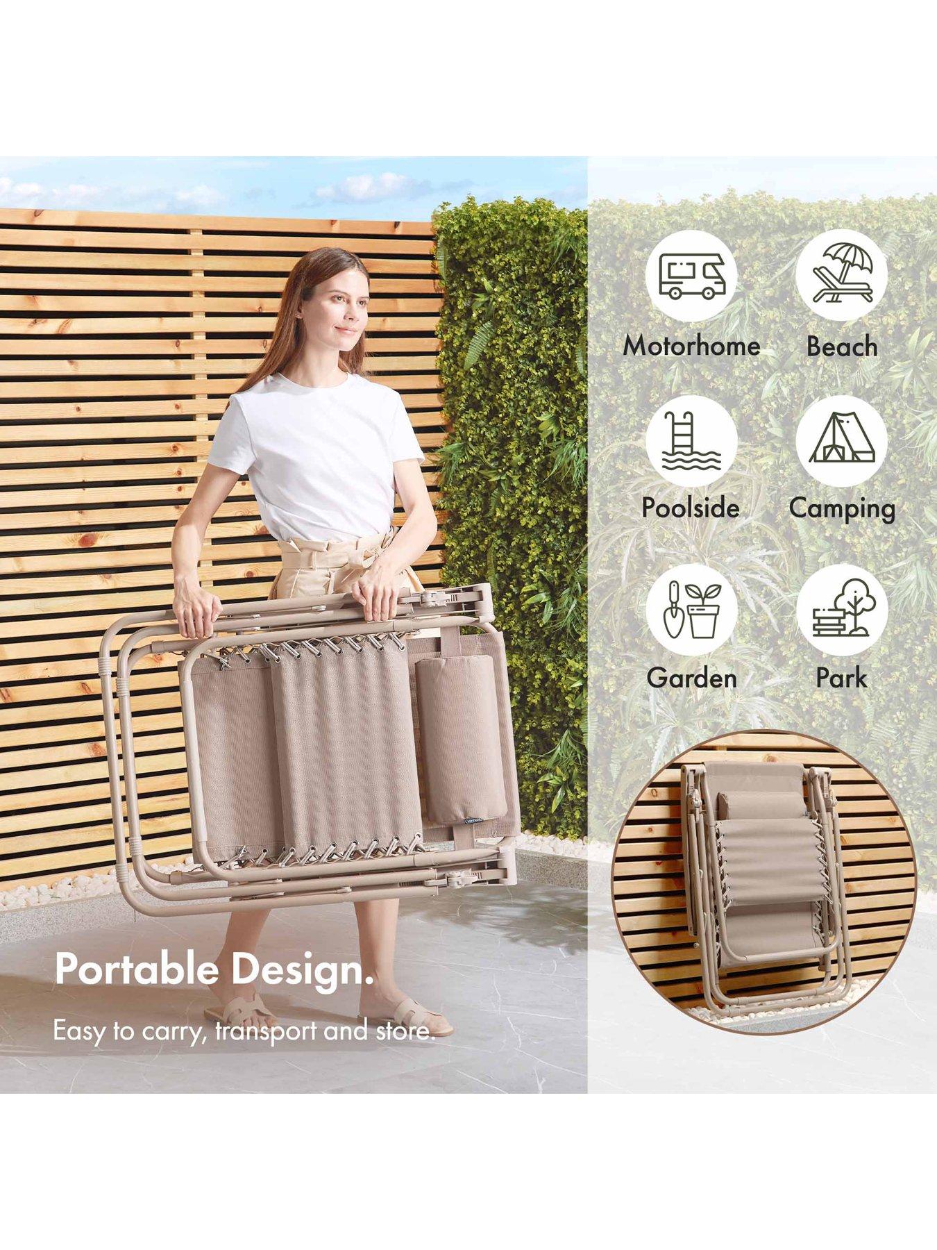 Image 3 of 7 of Vonhaus Zero Gravity Chair Set- taupe