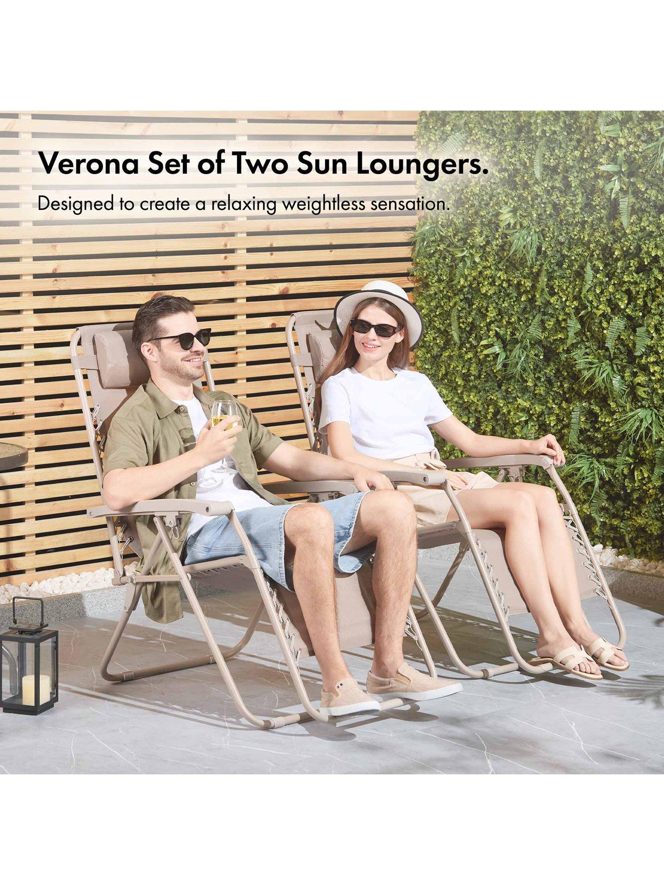 Image 6 of 7 of Vonhaus Zero Gravity Chair Set- taupe