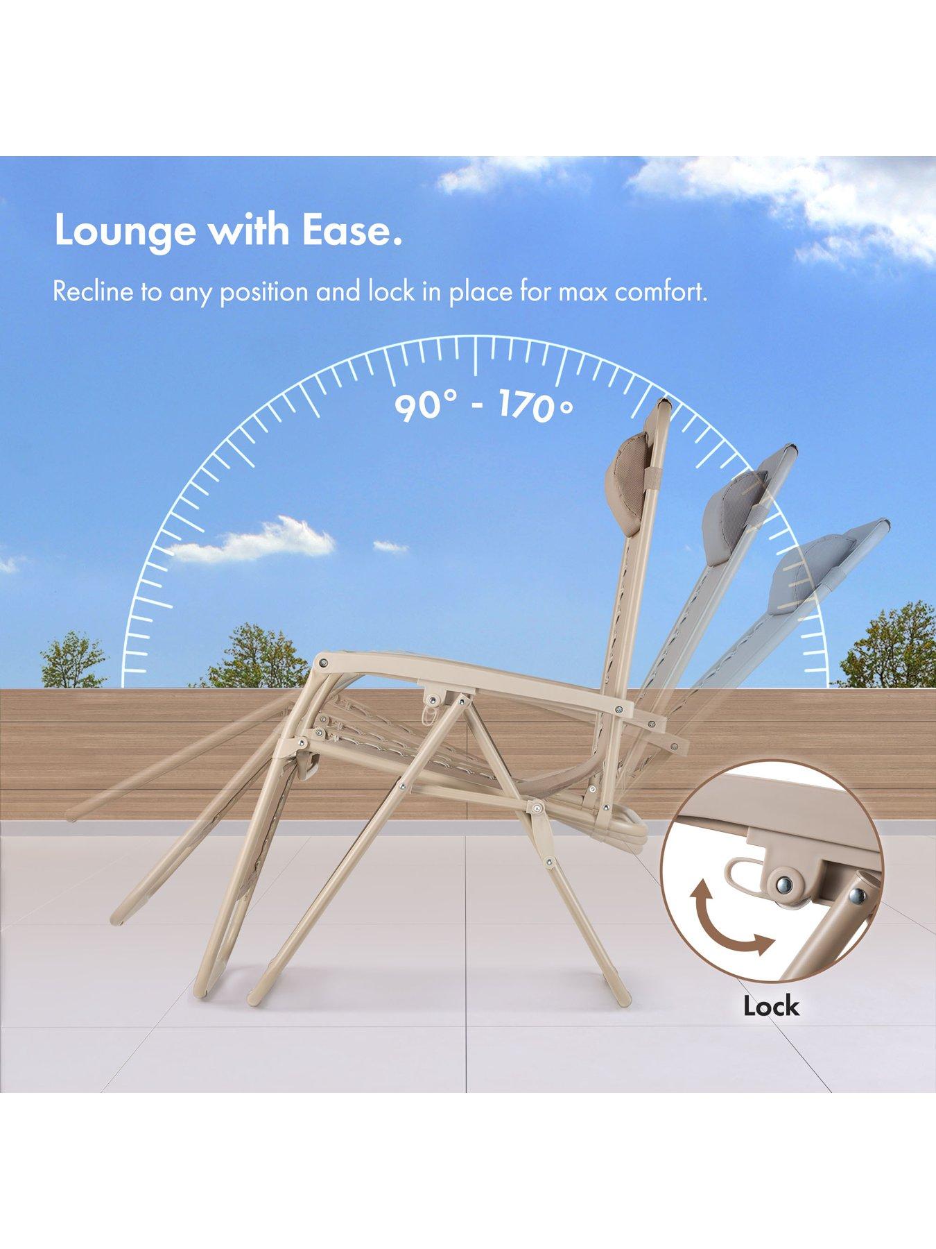 Image 7 of 7 of Vonhaus Zero Gravity Chair Set- taupe