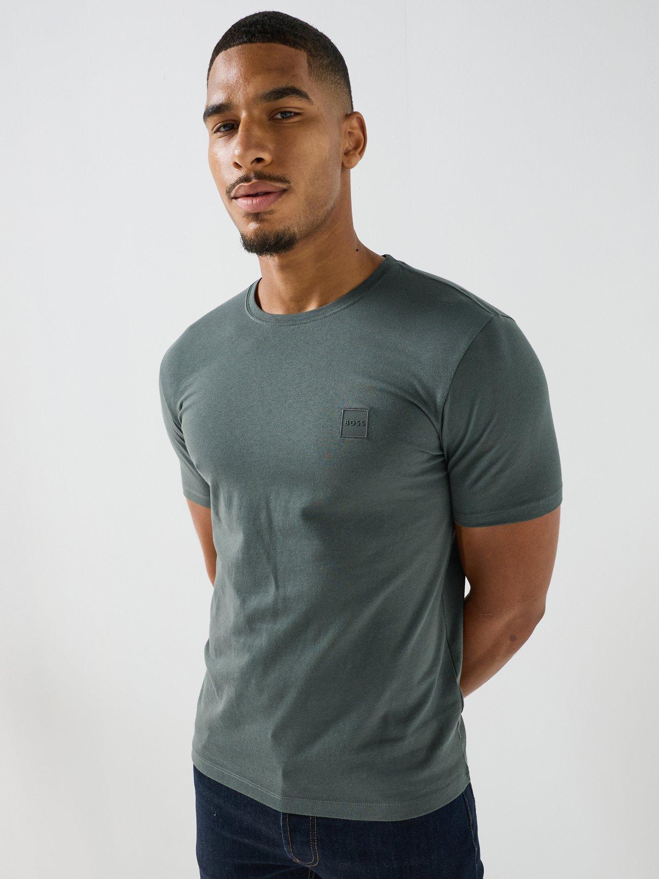 Image 1 of 6 of BOSS Tales Tonal Logo Relaxed Fit T-Shirt - Green