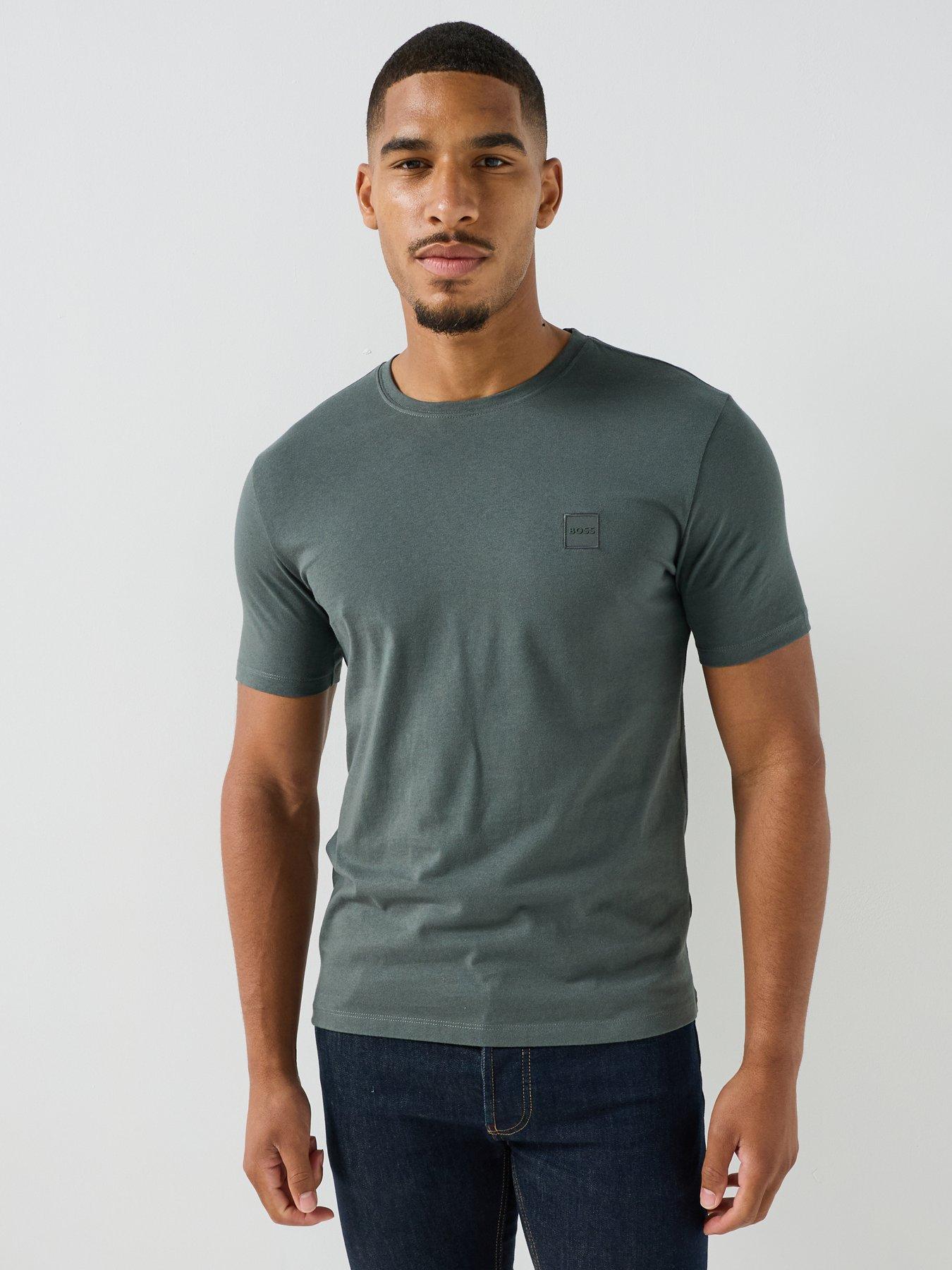 Image 4 of 6 of BOSS Tales Tonal Logo Relaxed Fit T-Shirt - Green