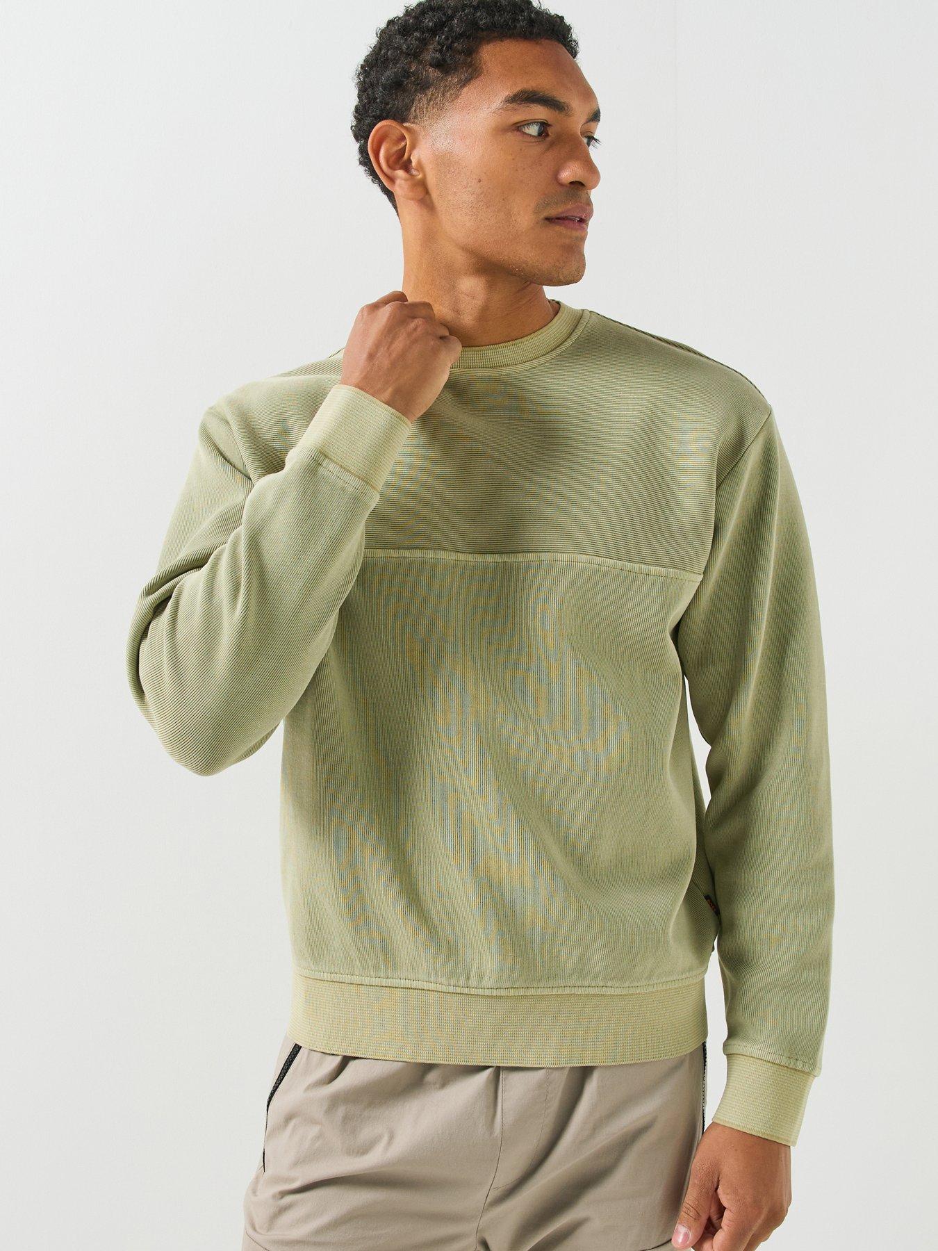 Image 1 of 6 of BOSS We_Casts Shadow Casts Crew Sweat - Light Green