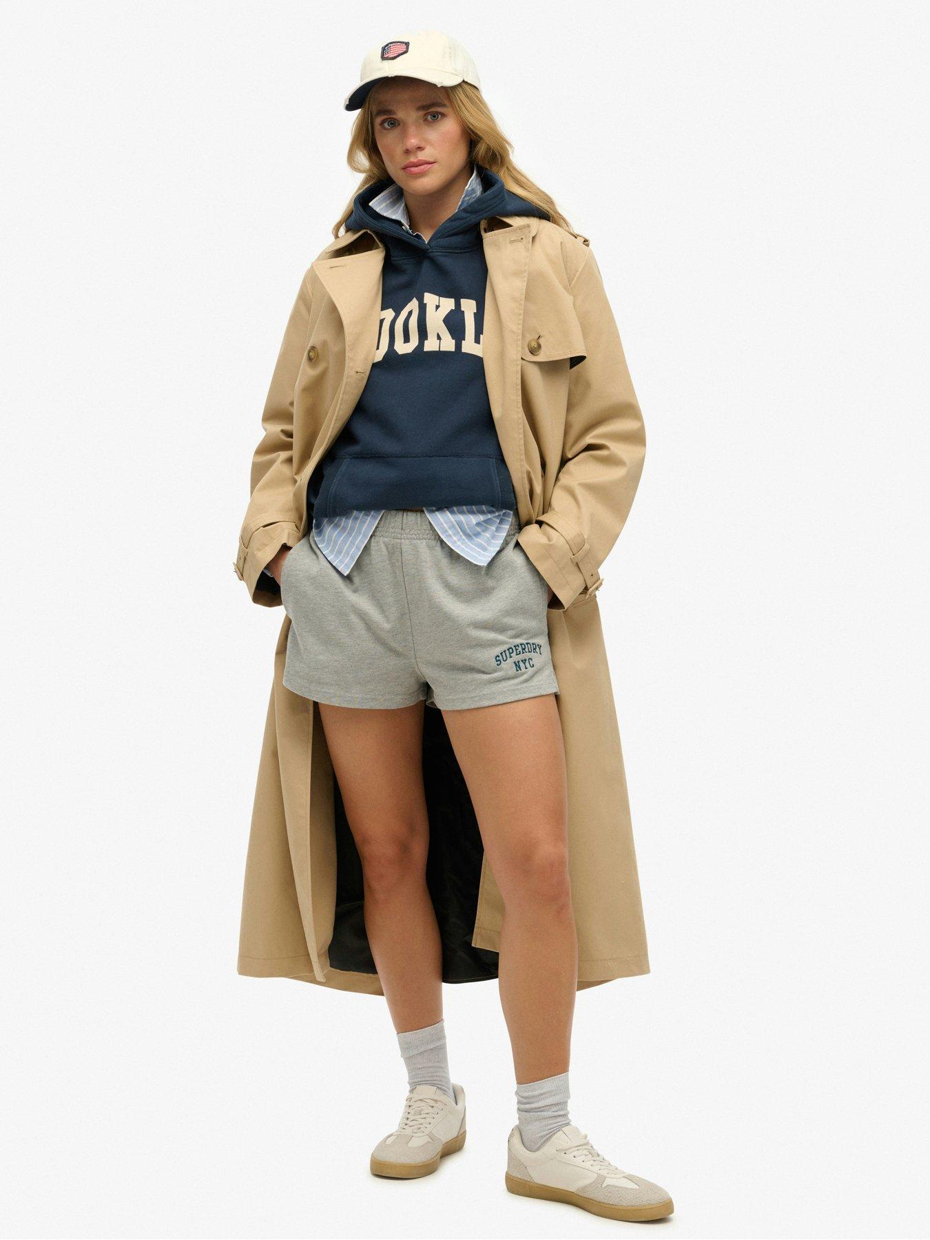 Image 3 of 6 of Superdry Womens Athletic Essentials Varsity Relaxed Fit Hoodie - Blue