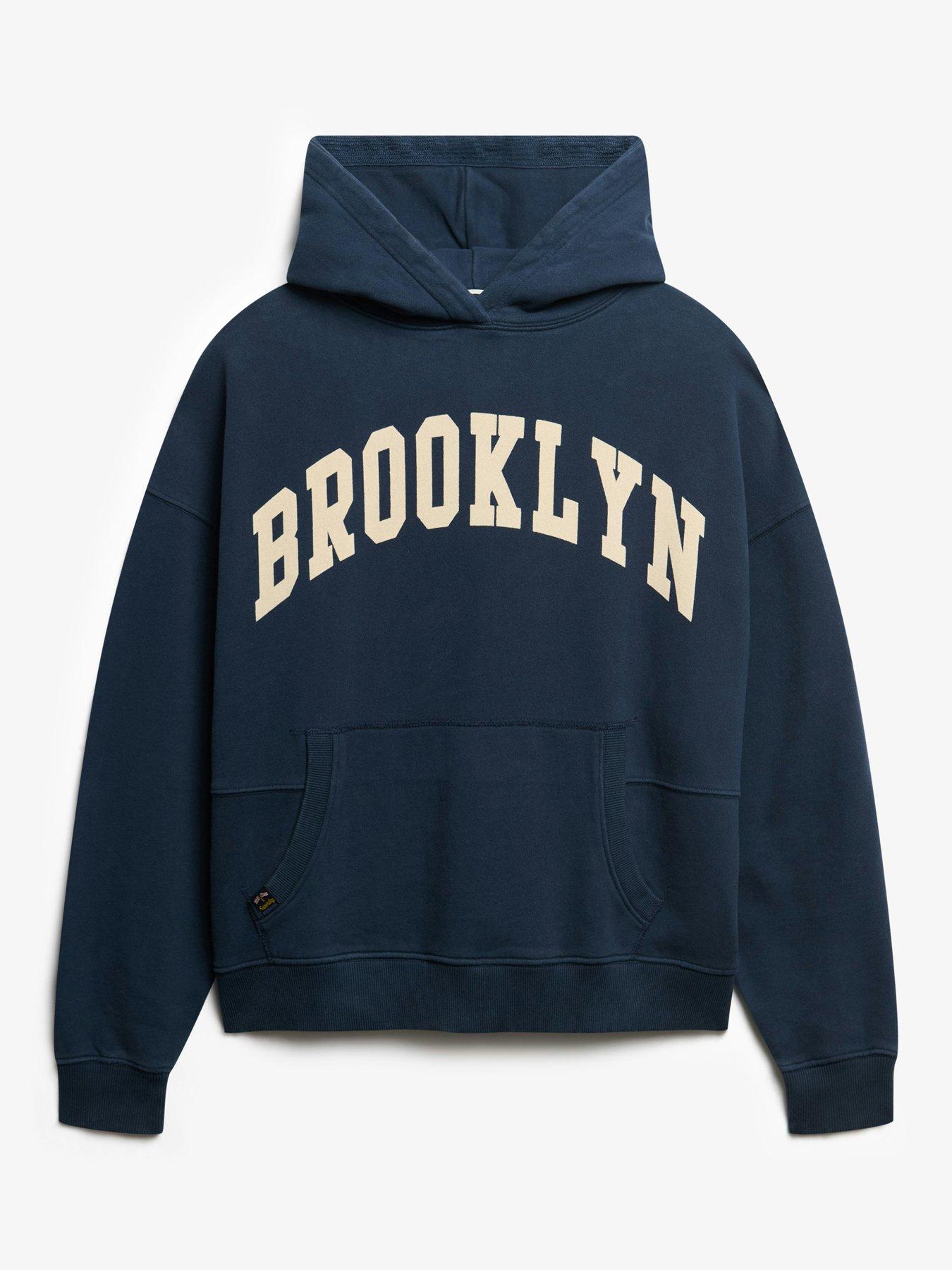 Image 6 of 6 of Superdry Womens Athletic Essentials Varsity Relaxed Fit Hoodie - Blue
