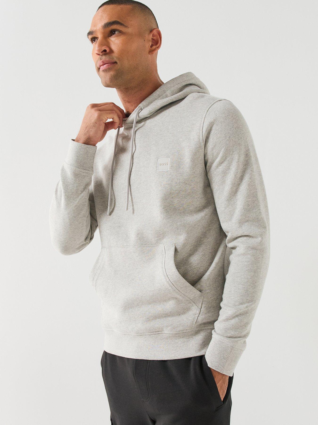 Image 1 of 5 of BOSS Mens Wetalk Tonal Logo Overhead Hoodie - Grey