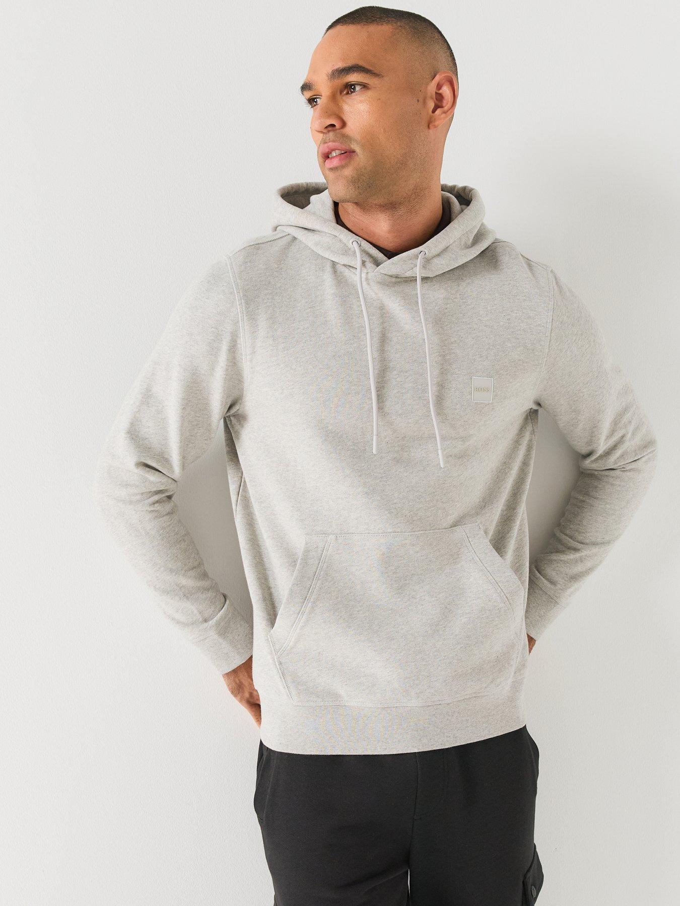 Image 5 of 5 of BOSS Mens Wetalk Tonal Logo Overhead Hoodie - Grey
