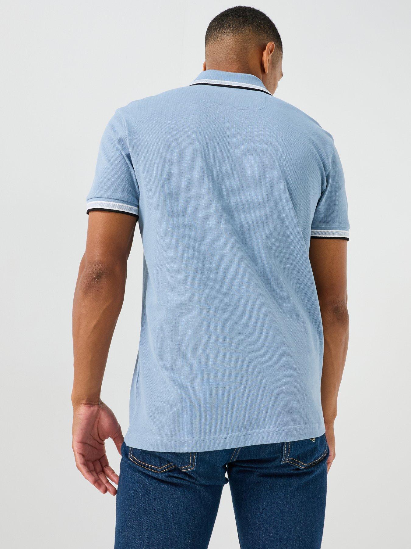 Image 2 of 5 of BOSS Paddy Regular Fit Tipping Polo Shirt - Blue