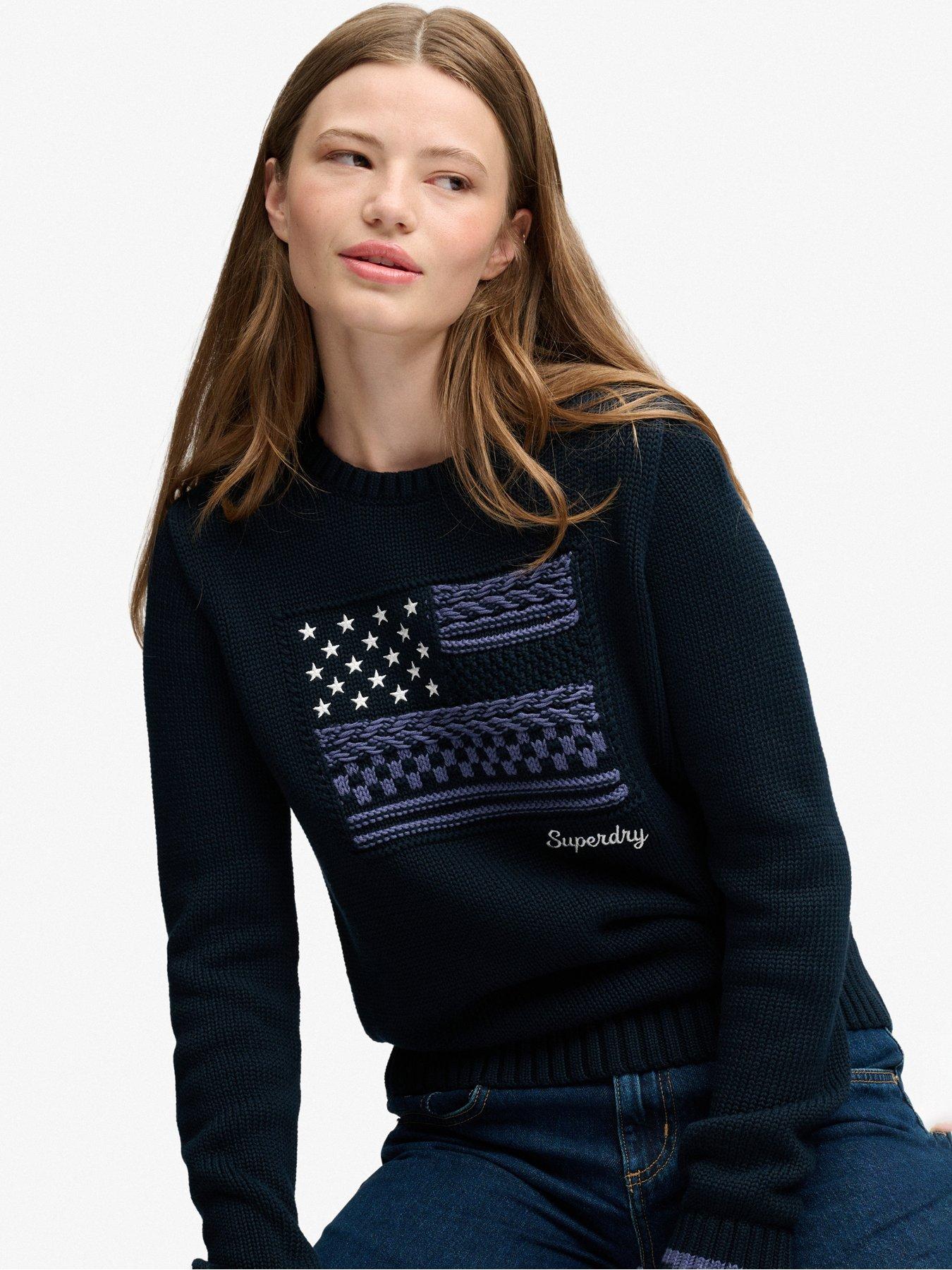 Image 1 of 7 of Superdry Statement Cable Flag Knit