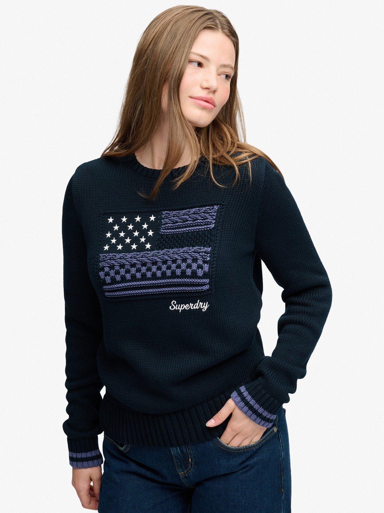 Image 5 of 7 of Superdry Statement Cable Flag Knit