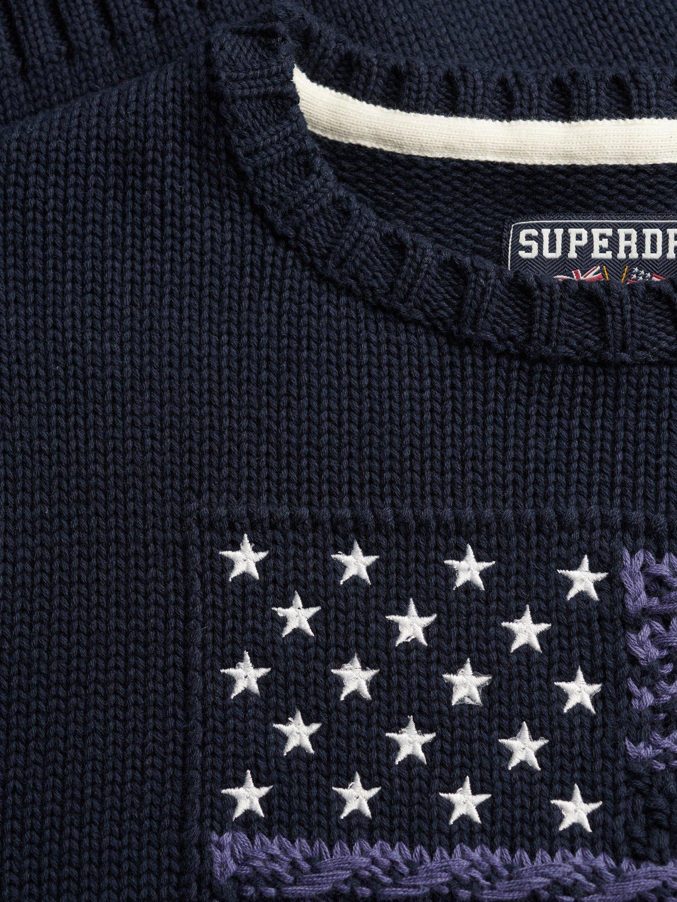 Image 6 of 7 of Superdry Statement Cable Flag Knit
