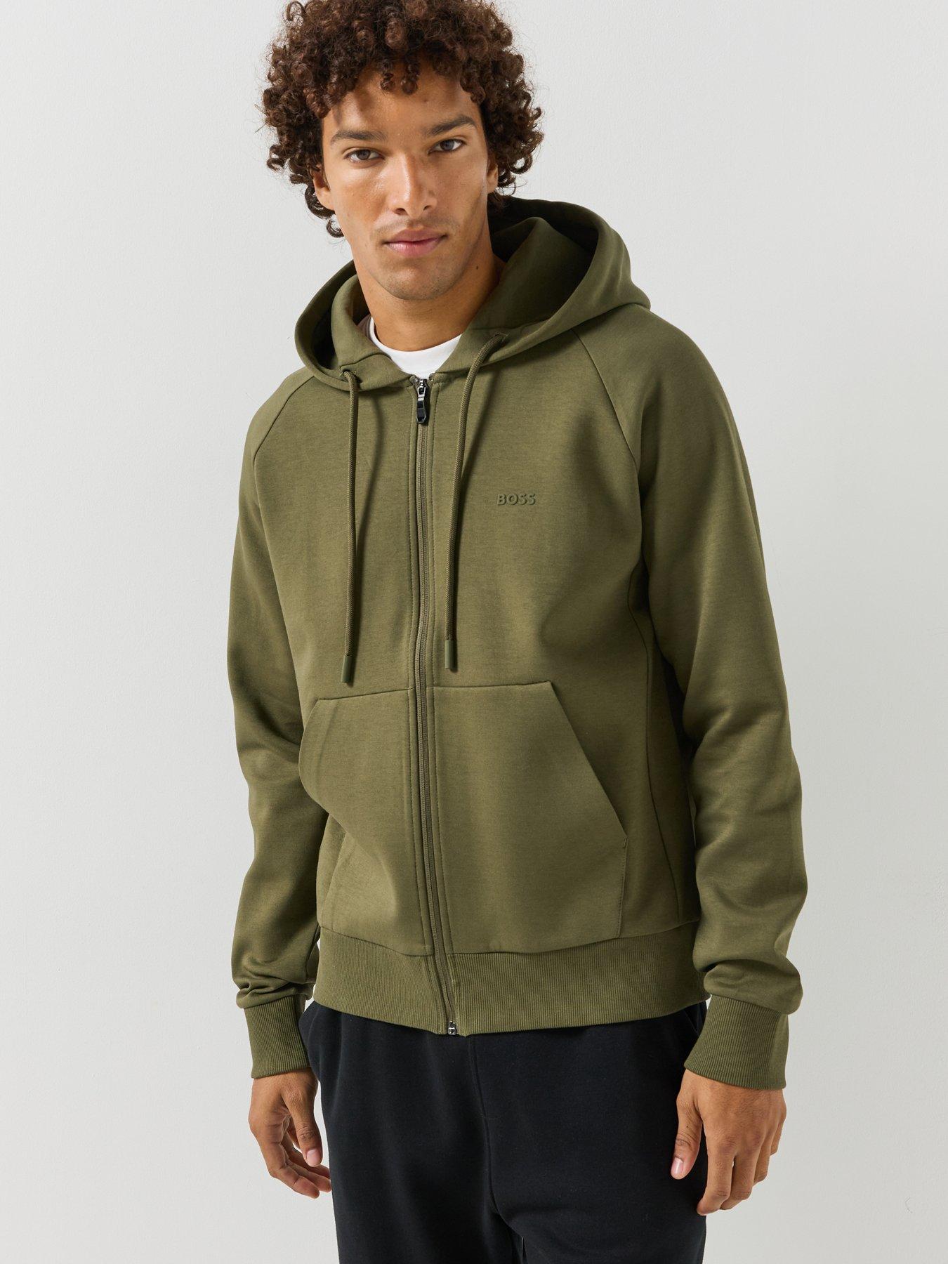 Image 4 of 5 of BOSS Boss Saggy Ful Zip Hoodie - Green