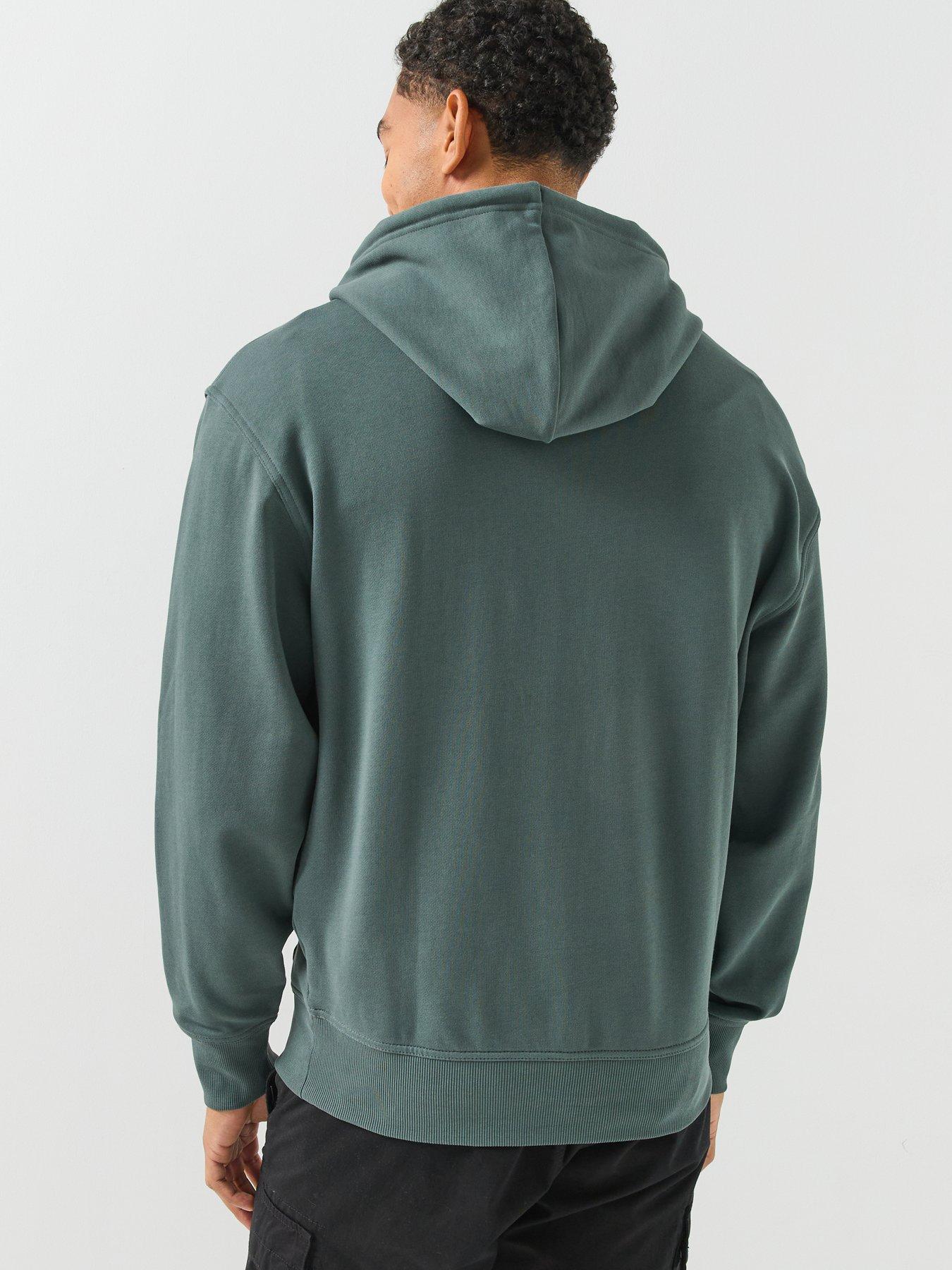 Image 2 of 5 of BOSS Wesmallhood Regular Fit Centre Logo Overhead Hoodie - Green