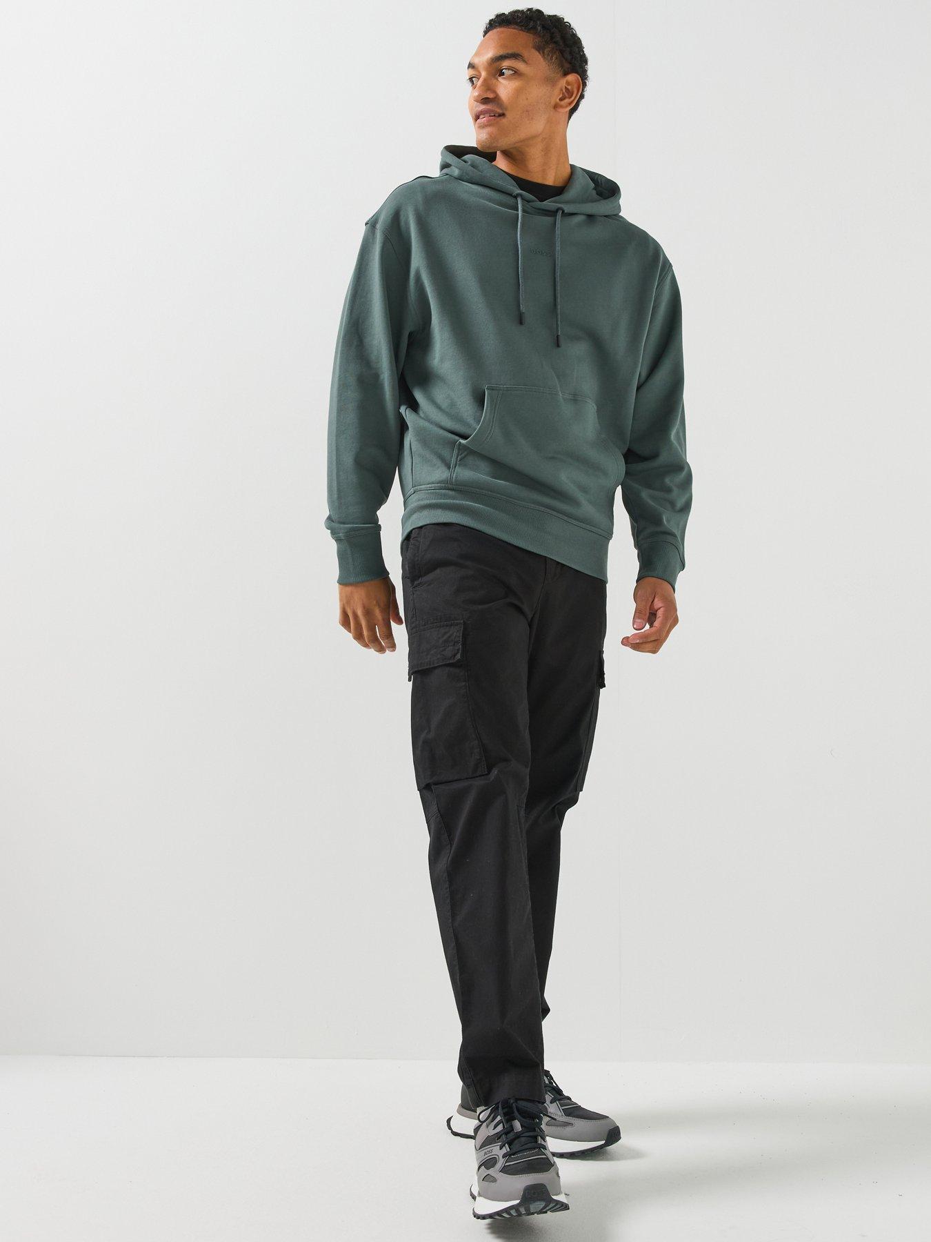 Image 3 of 5 of BOSS Wesmallhood Regular Fit Centre Logo Overhead Hoodie - Green