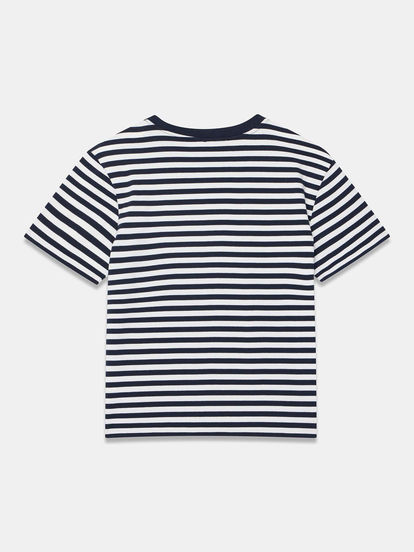 Image 6 of 6 of Mint Velvet Navy Stripe Paris Stripe Tee - White