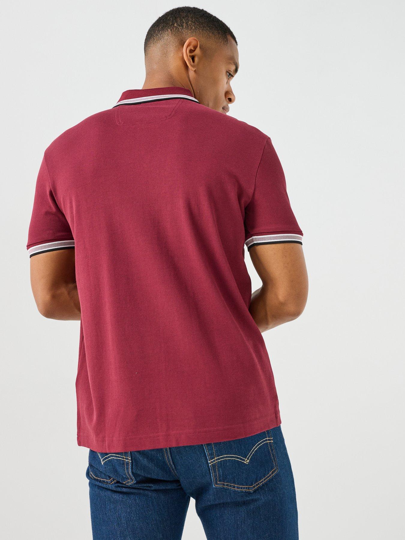 Image 2 of 5 of BOSS Paddy Regular Fit Tipping Polo Shirt - Purple