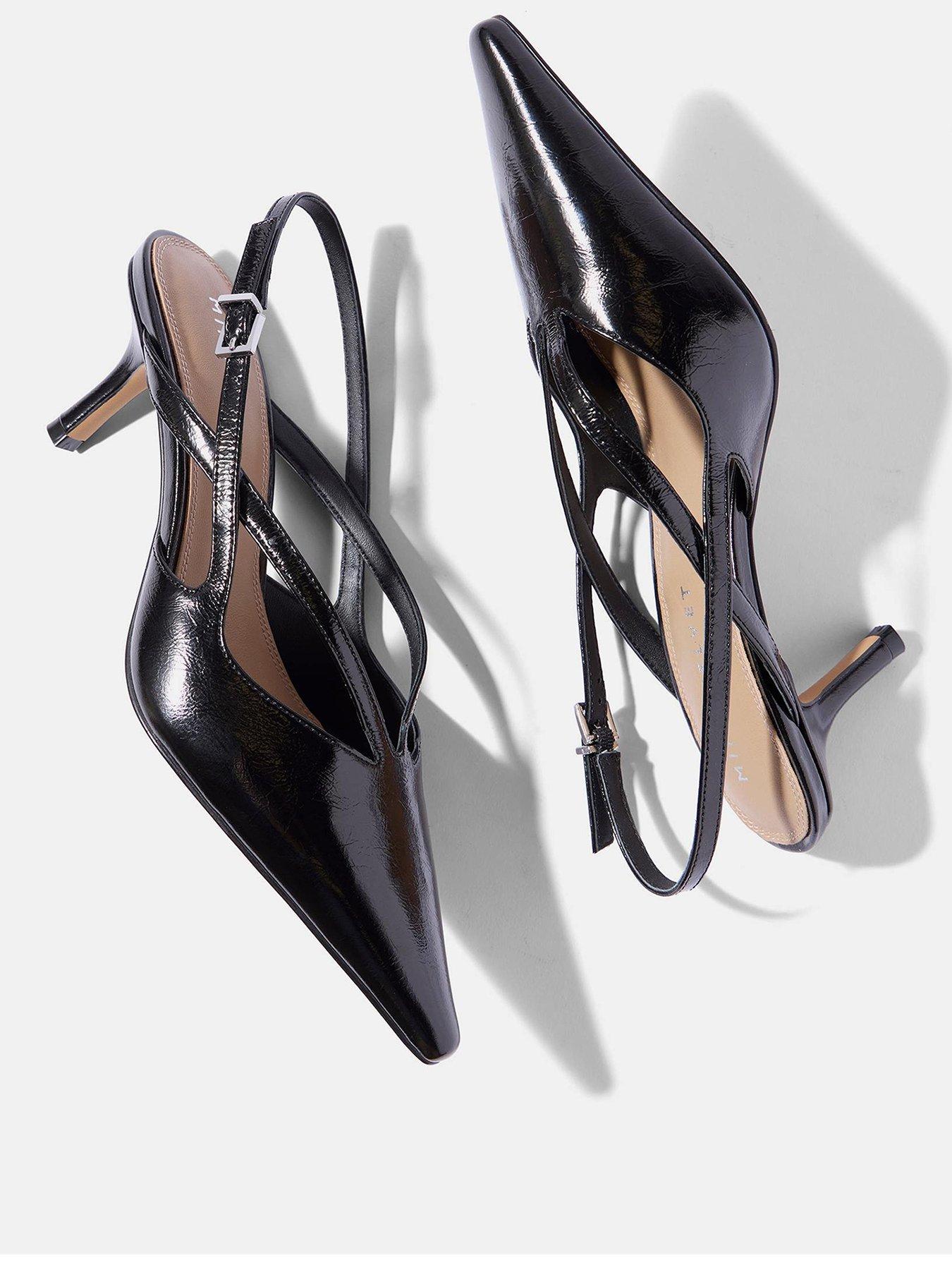 Image 2 of 5 of Mint Velvet Bianca Slingback Kitten Heels - Black