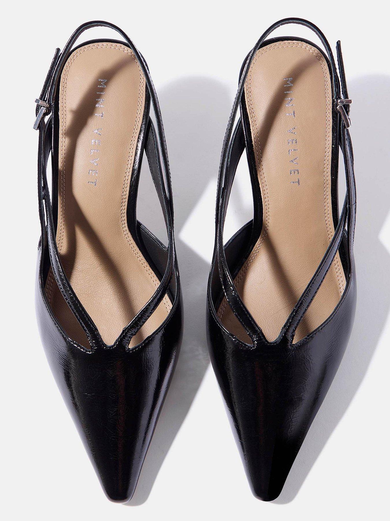 Image 3 of 5 of Mint Velvet Bianca Slingback Kitten Heels - Black
