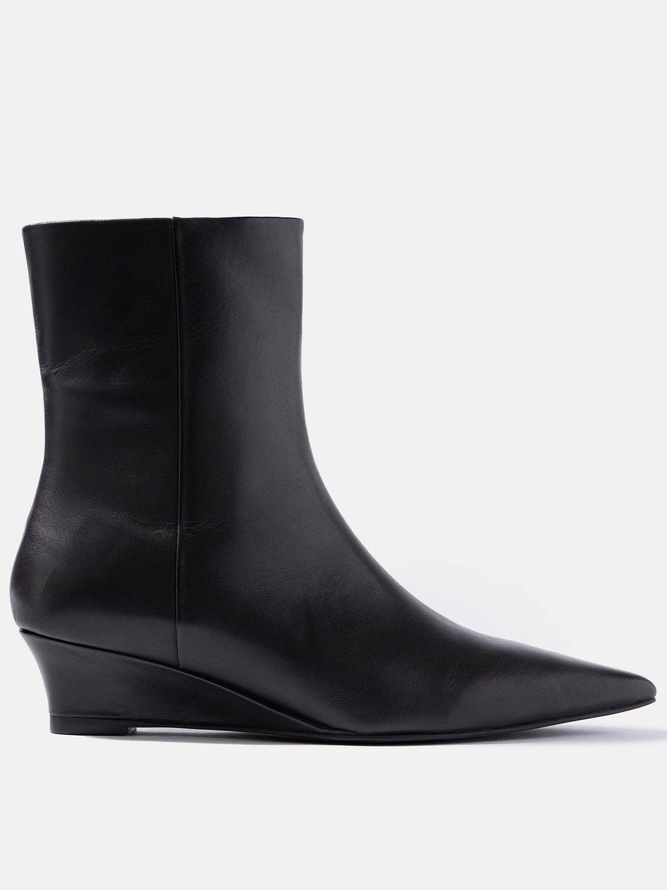 Image 1 of 4 of Mint Velvet Wedge Ankle Boots - Black