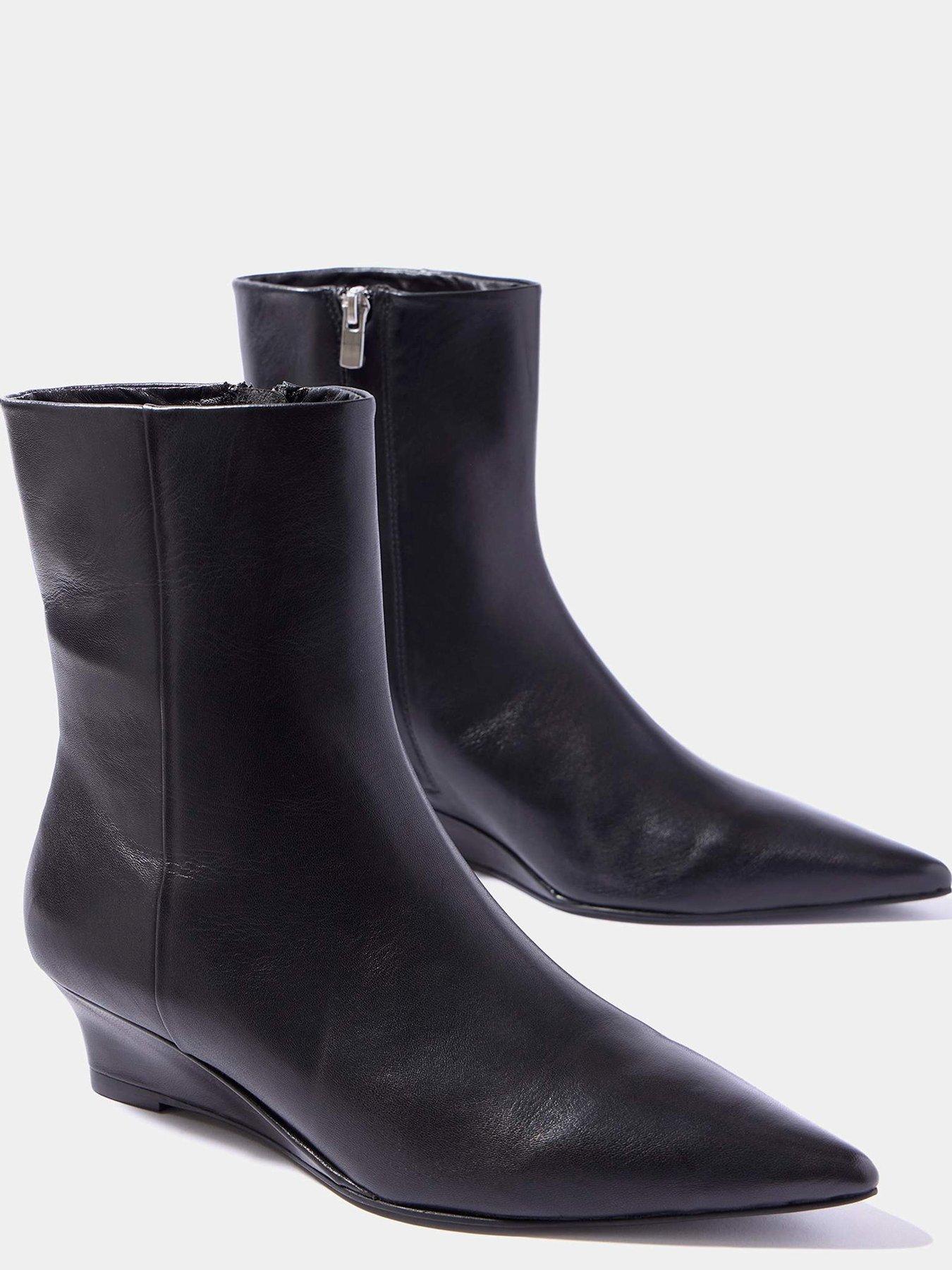 Image 4 of 4 of Mint Velvet Wedge Ankle Boots - Black