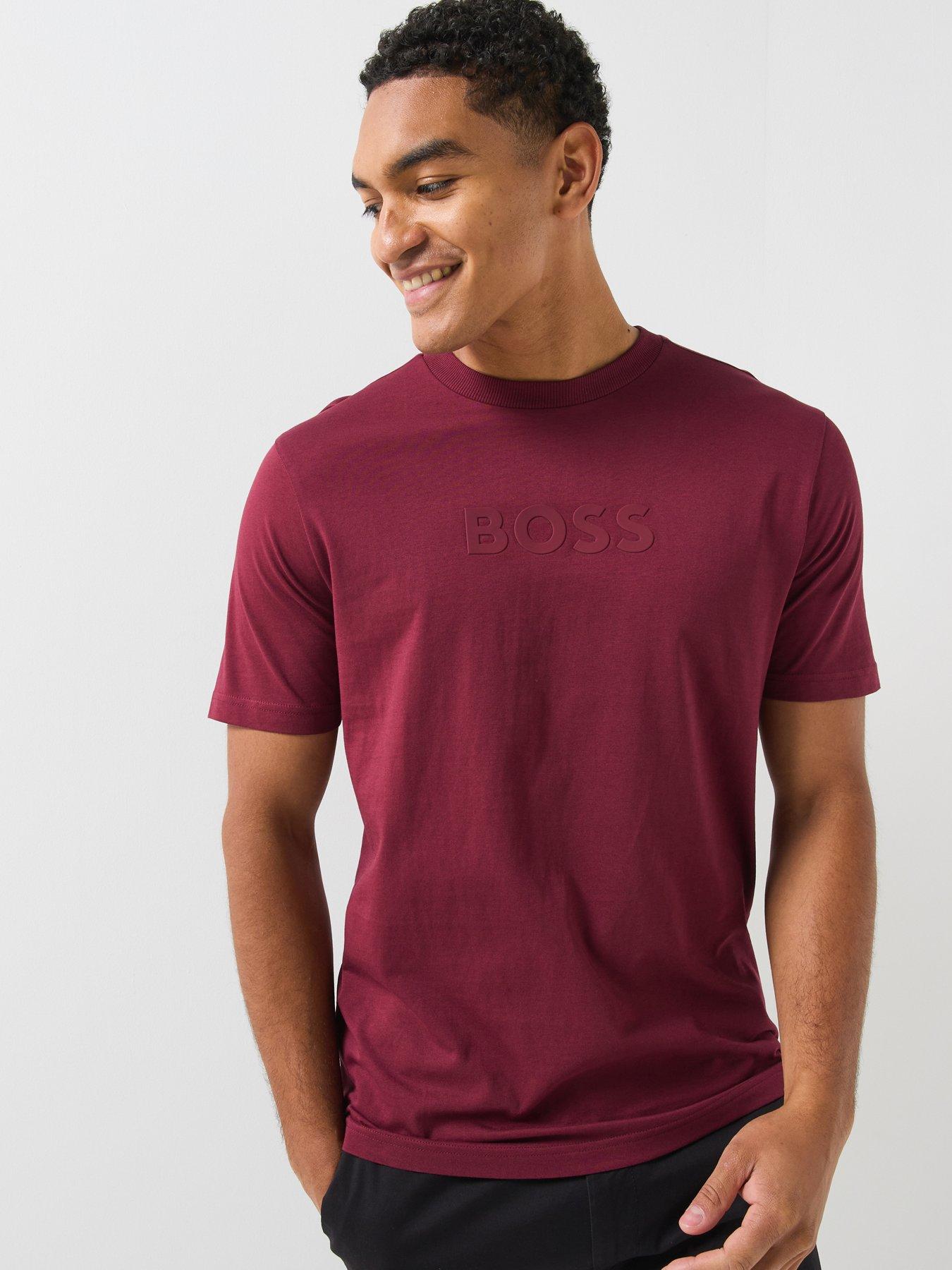 Image 1 of 5 of BOSS TS_Logo Debossed Tonal Logo T-Shirt - Purple