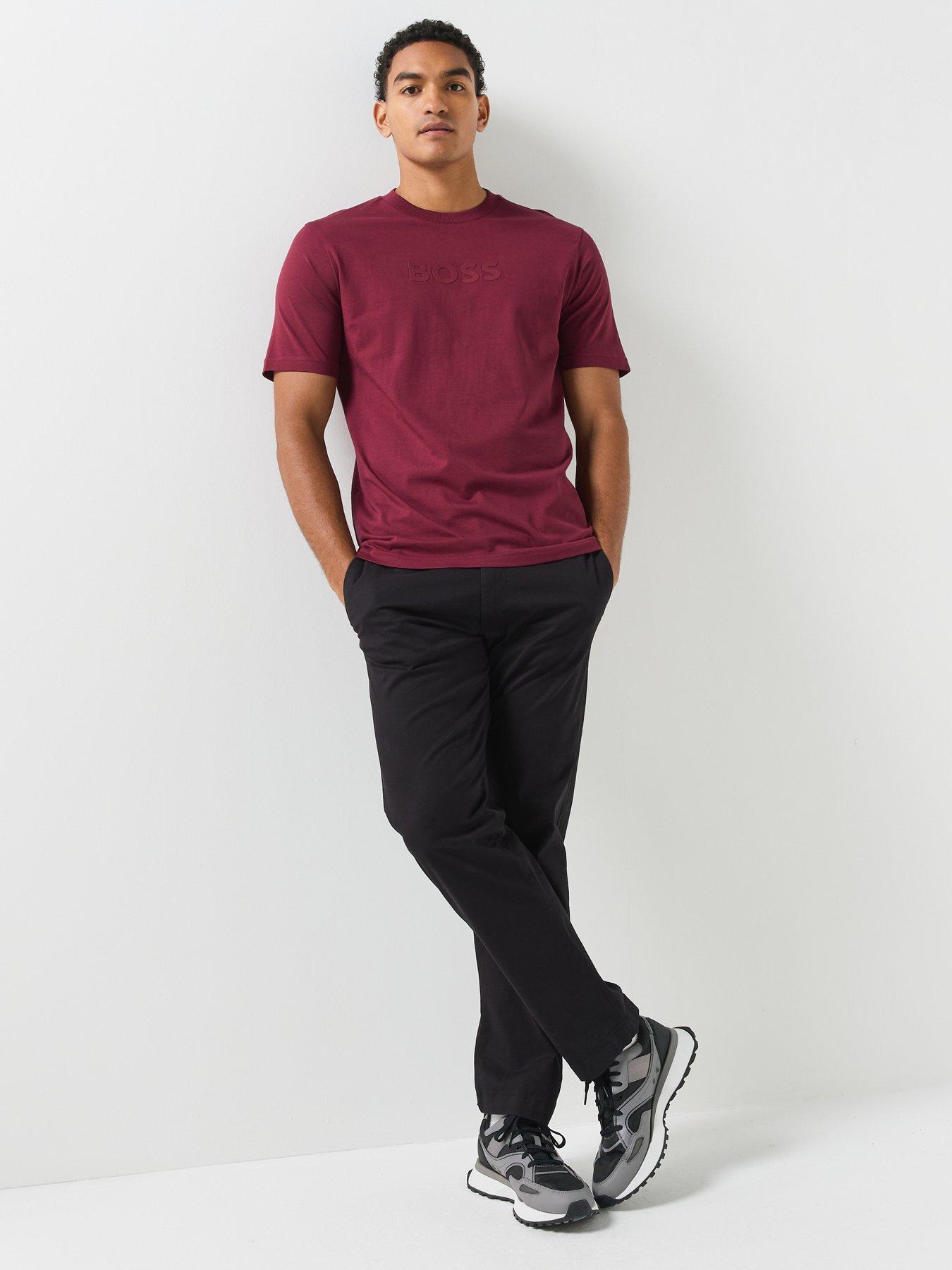 Image 3 of 5 of BOSS TS_Logo Debossed Tonal Logo T-Shirt - Purple