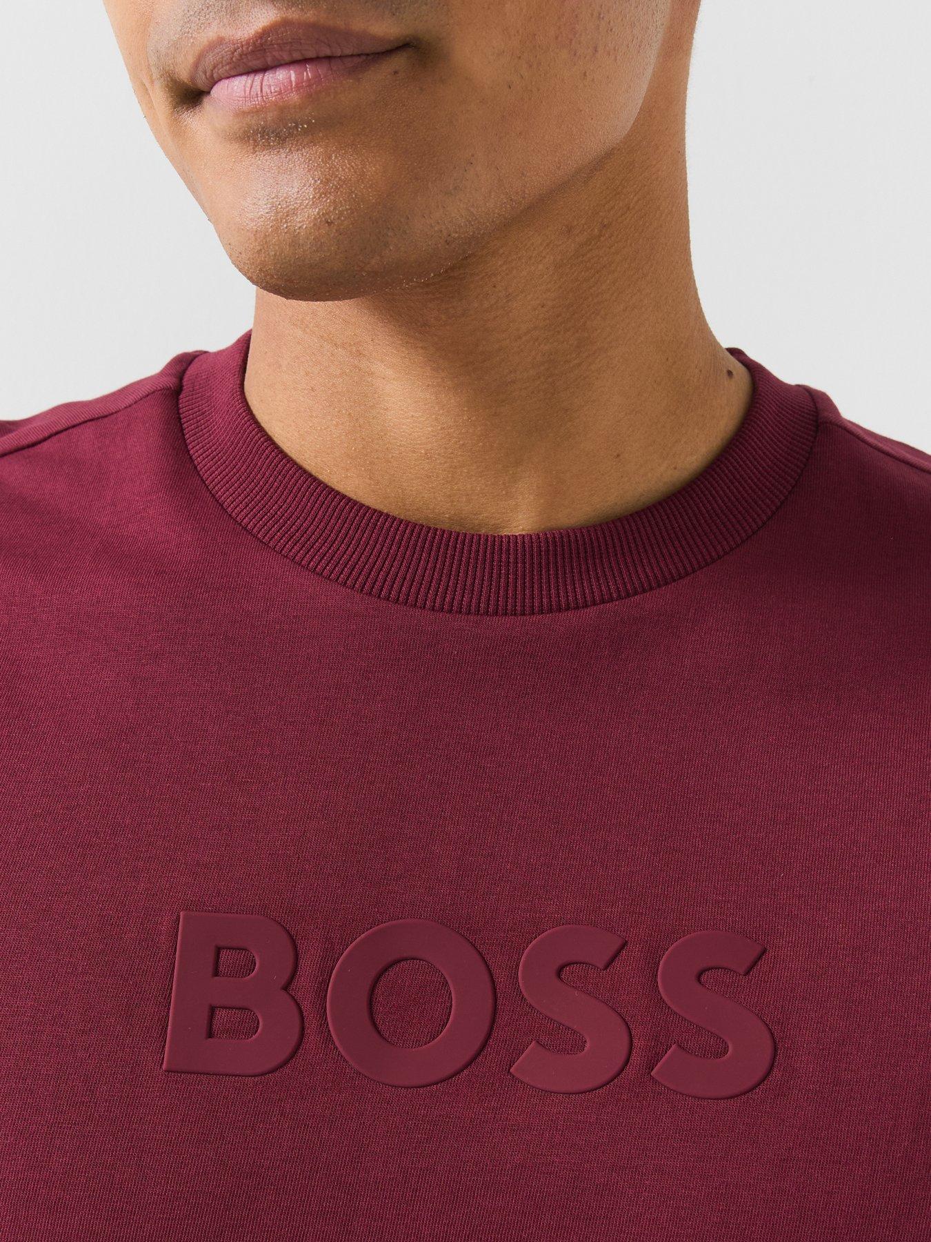 Image 4 of 5 of BOSS TS_Logo Debossed Tonal Logo T-Shirt - Purple