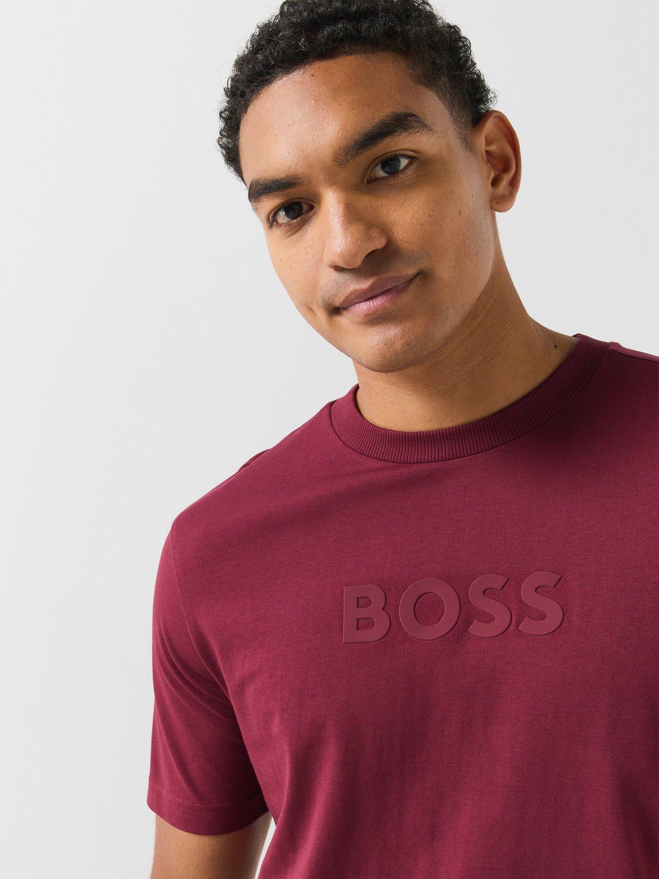 Image 5 of 5 of BOSS TS_Logo Debossed Tonal Logo T-Shirt - Purple