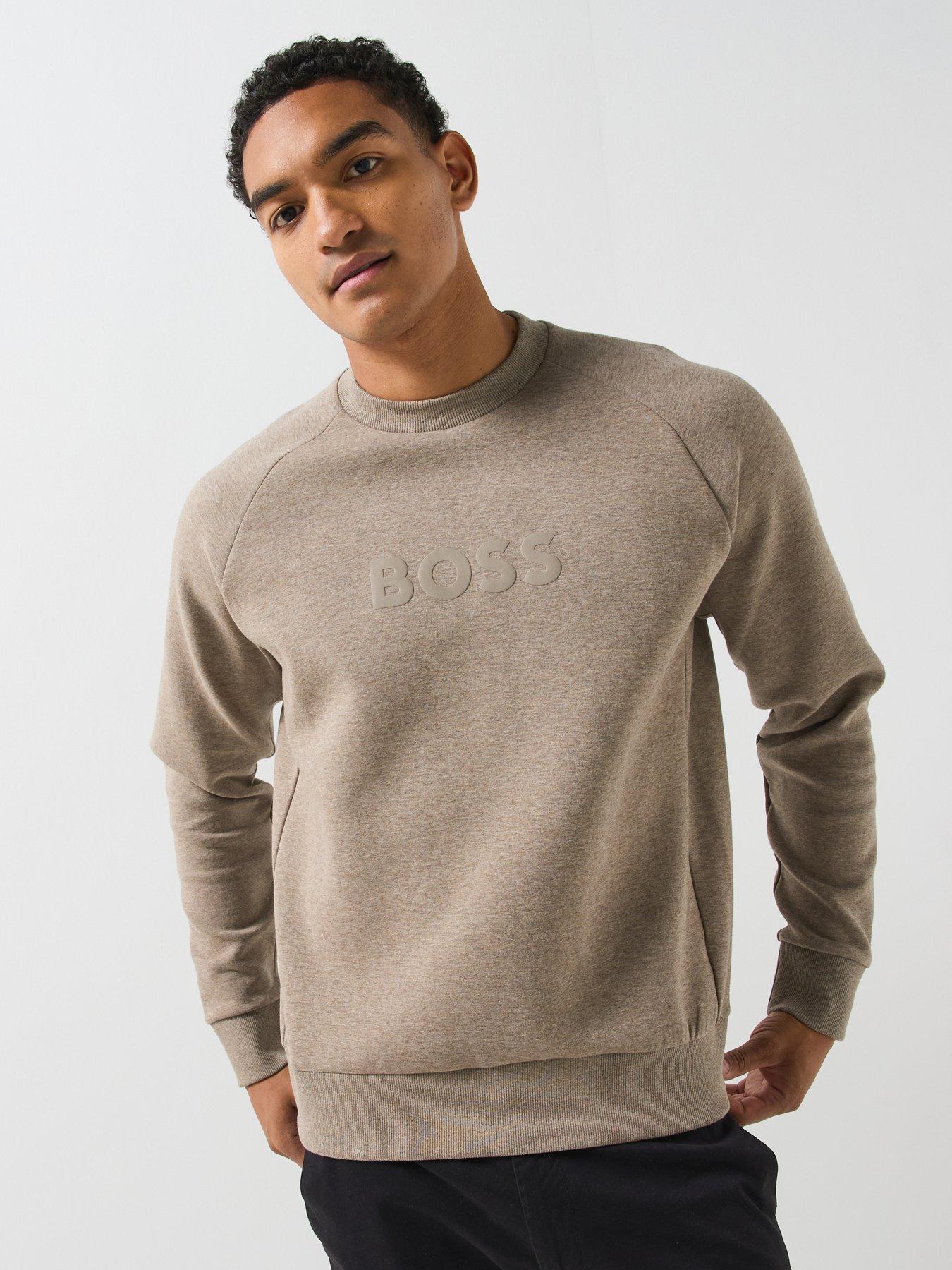 Image 1 of 6 of BOSS Salbo Chest Logo Crew Sweat - Brown
