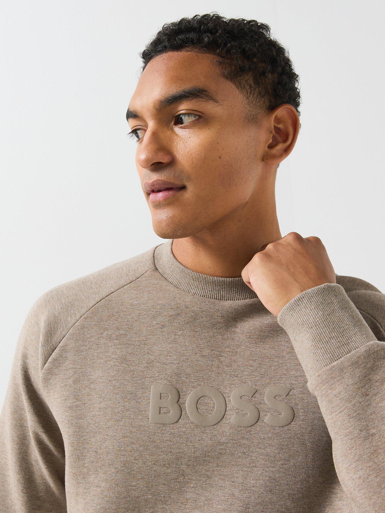Image 4 of 6 of BOSS Salbo Chest Logo Crew Sweat - Brown