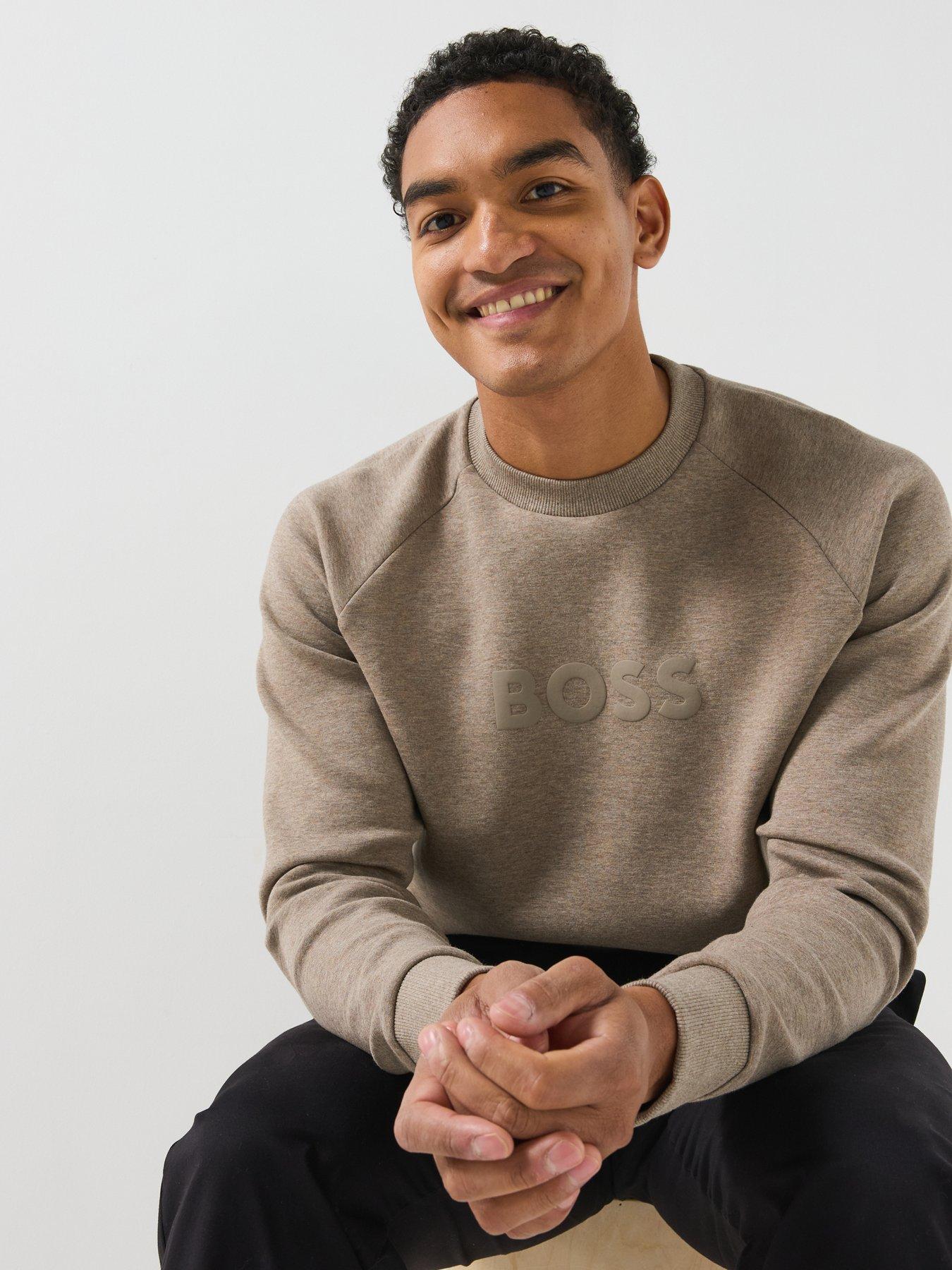 Image 5 of 6 of BOSS Salbo Chest Logo Crew Sweat - Brown