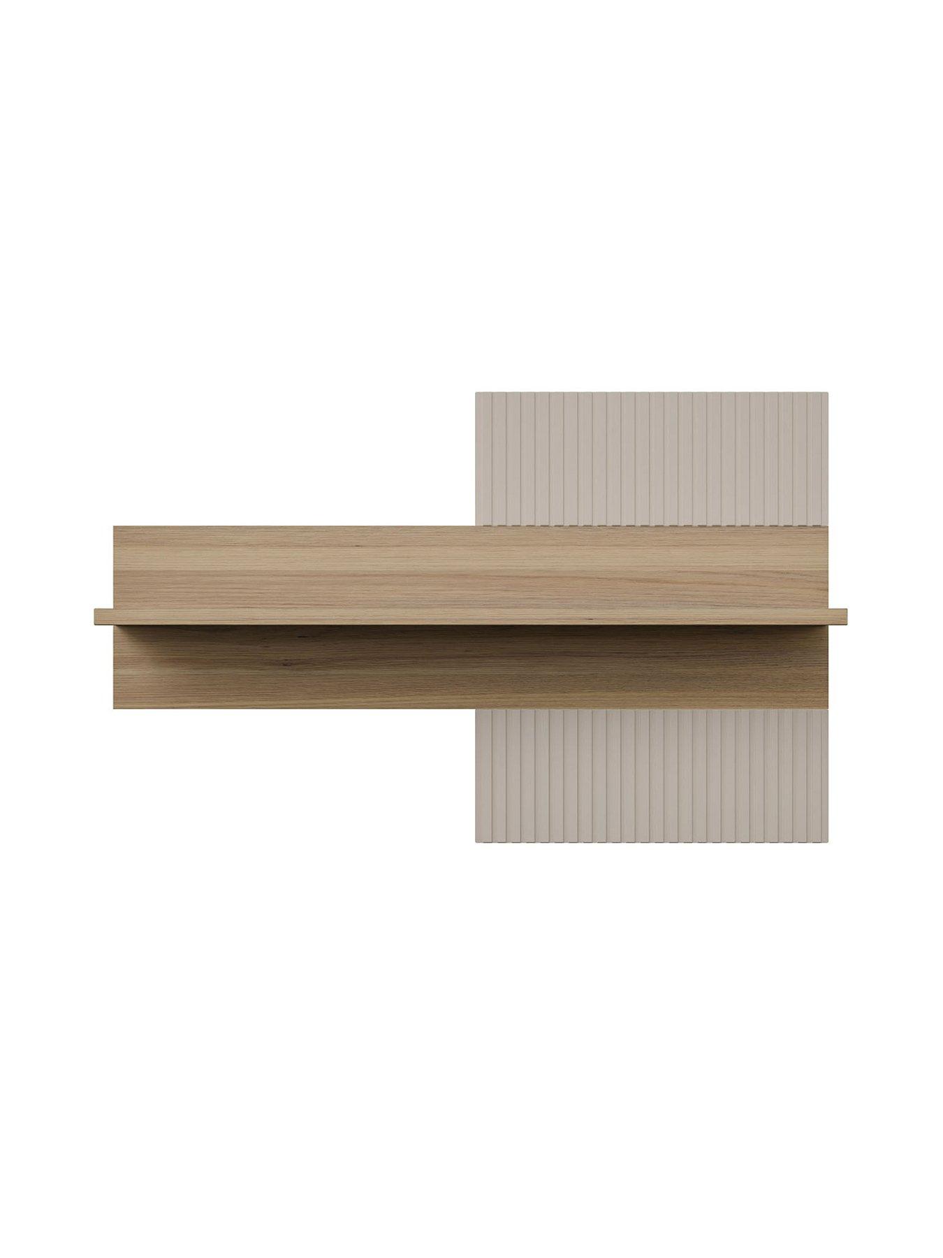 Image 3 of 7 of Seravel 2 Piece&nbsp;Package - TV&nbsp;Unit and Wall Shelf - Sand/Oak (Buy &amp; SAVE)