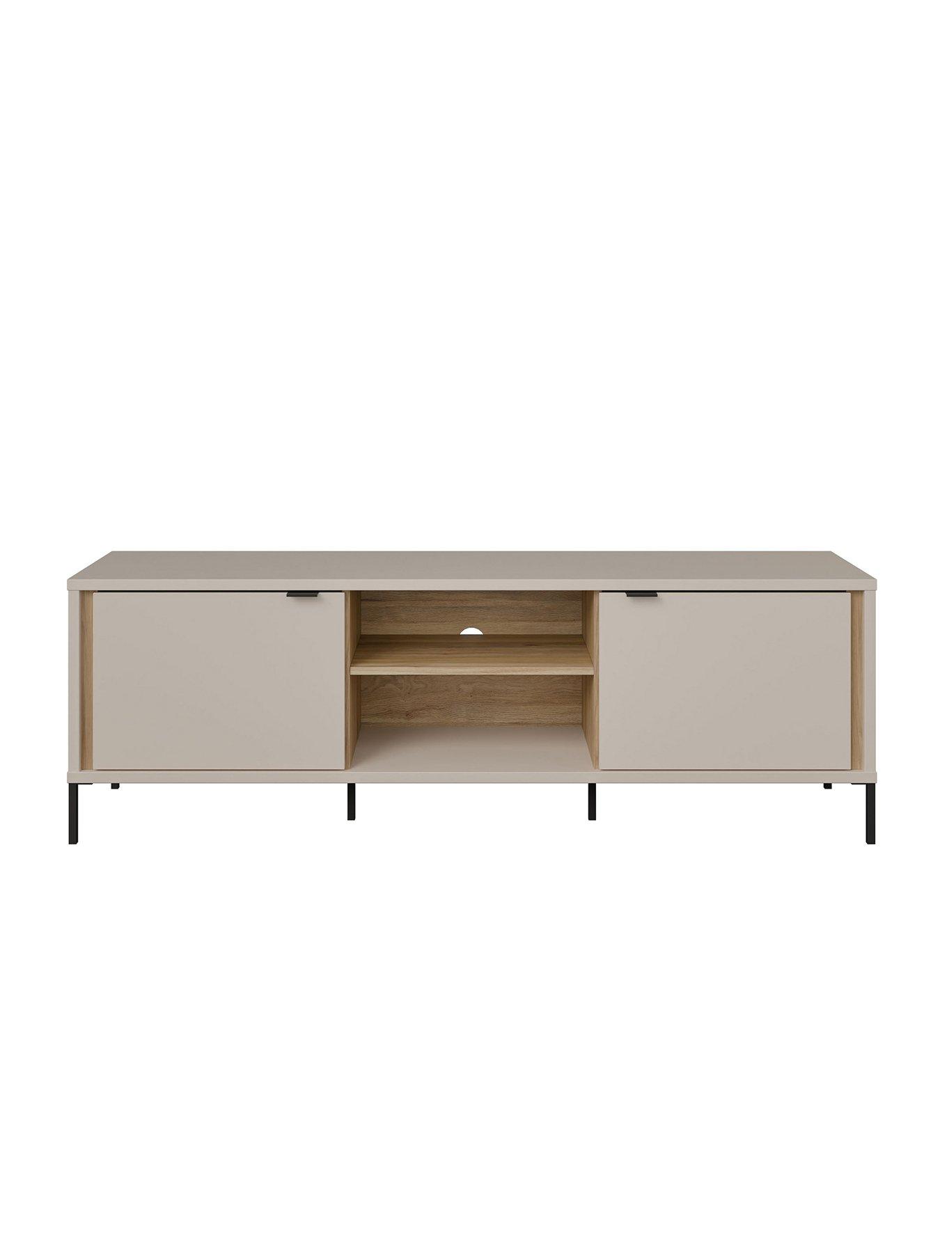 Image 4 of 7 of Seravel 2 Piece&nbsp;Package - TV&nbsp;Unit and Wall Shelf - Sand/Oak (Buy &amp; SAVE)