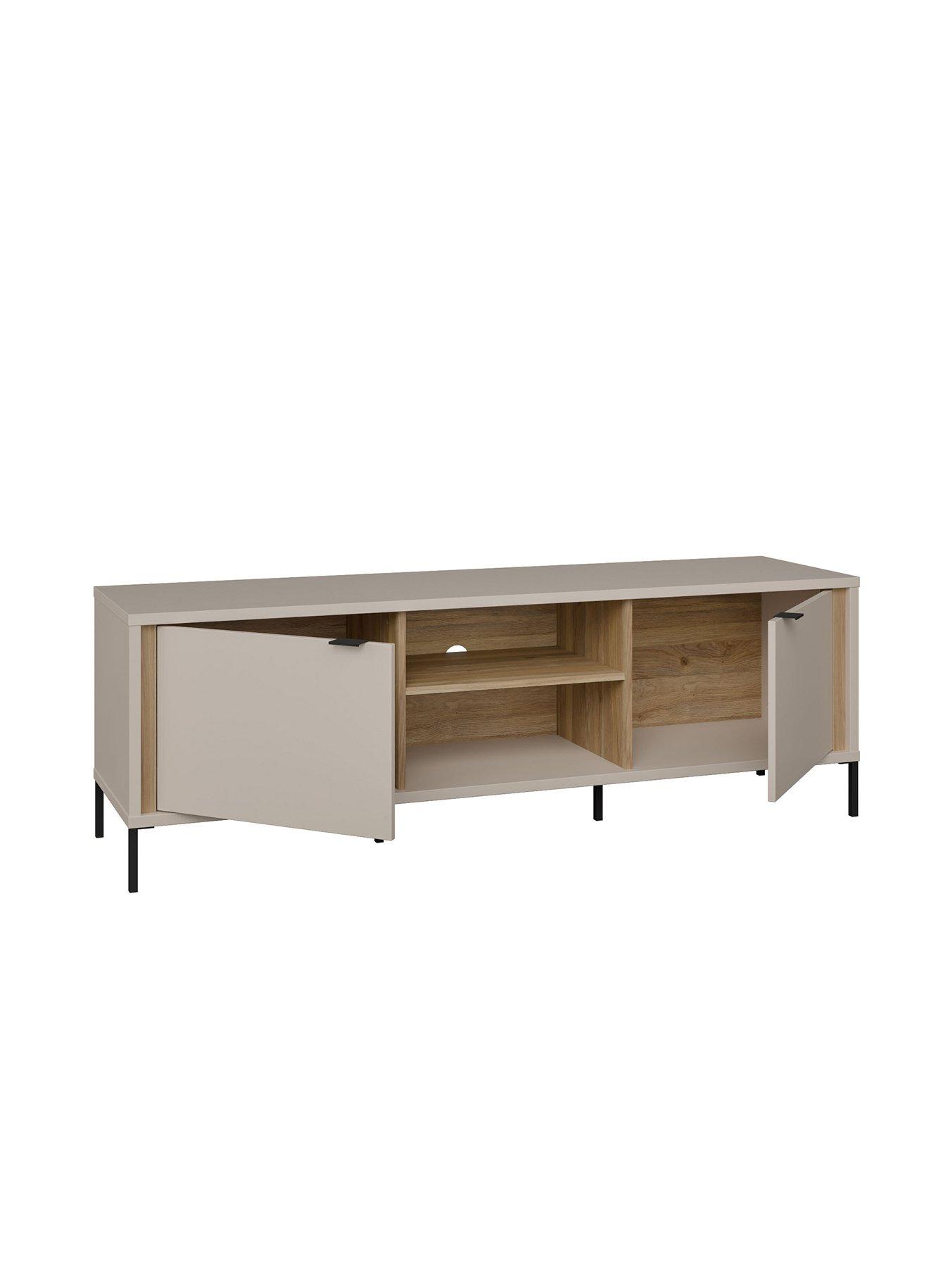 Image 5 of 7 of Seravel 2 Piece&nbsp;Package - TV&nbsp;Unit and Wall Shelf - Sand/Oak (Buy &amp; SAVE)
