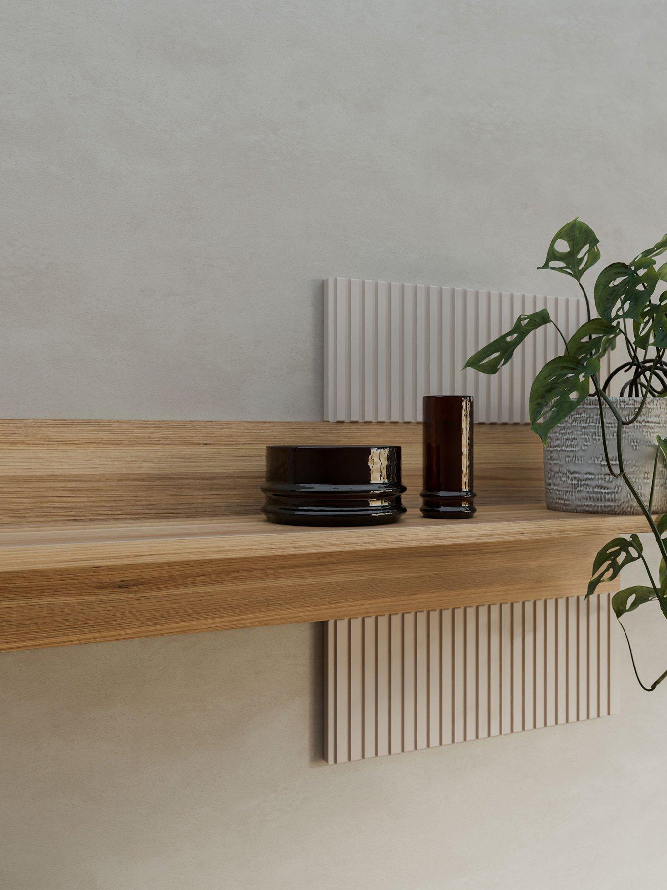 Image 7 of 7 of Seravel 2 Piece&nbsp;Package - TV&nbsp;Unit and Wall Shelf - Sand/Oak (Buy &amp; SAVE)