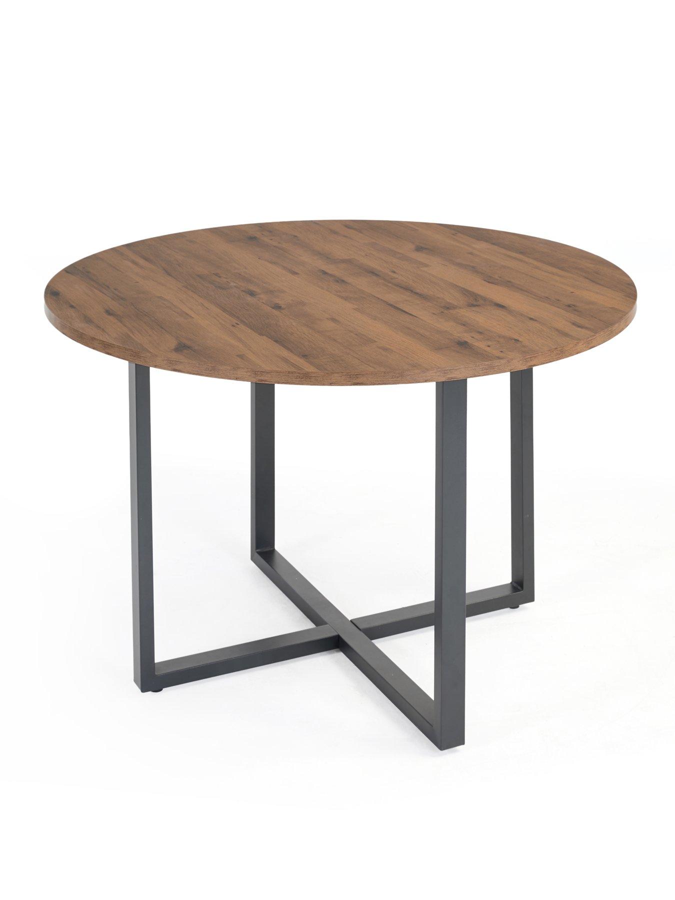 Image 4 of 7 of The Very Collection Harlem Mid Oak Round Dining Table With 4 Marlow Moss Green Chairs - FSC&reg; Certified