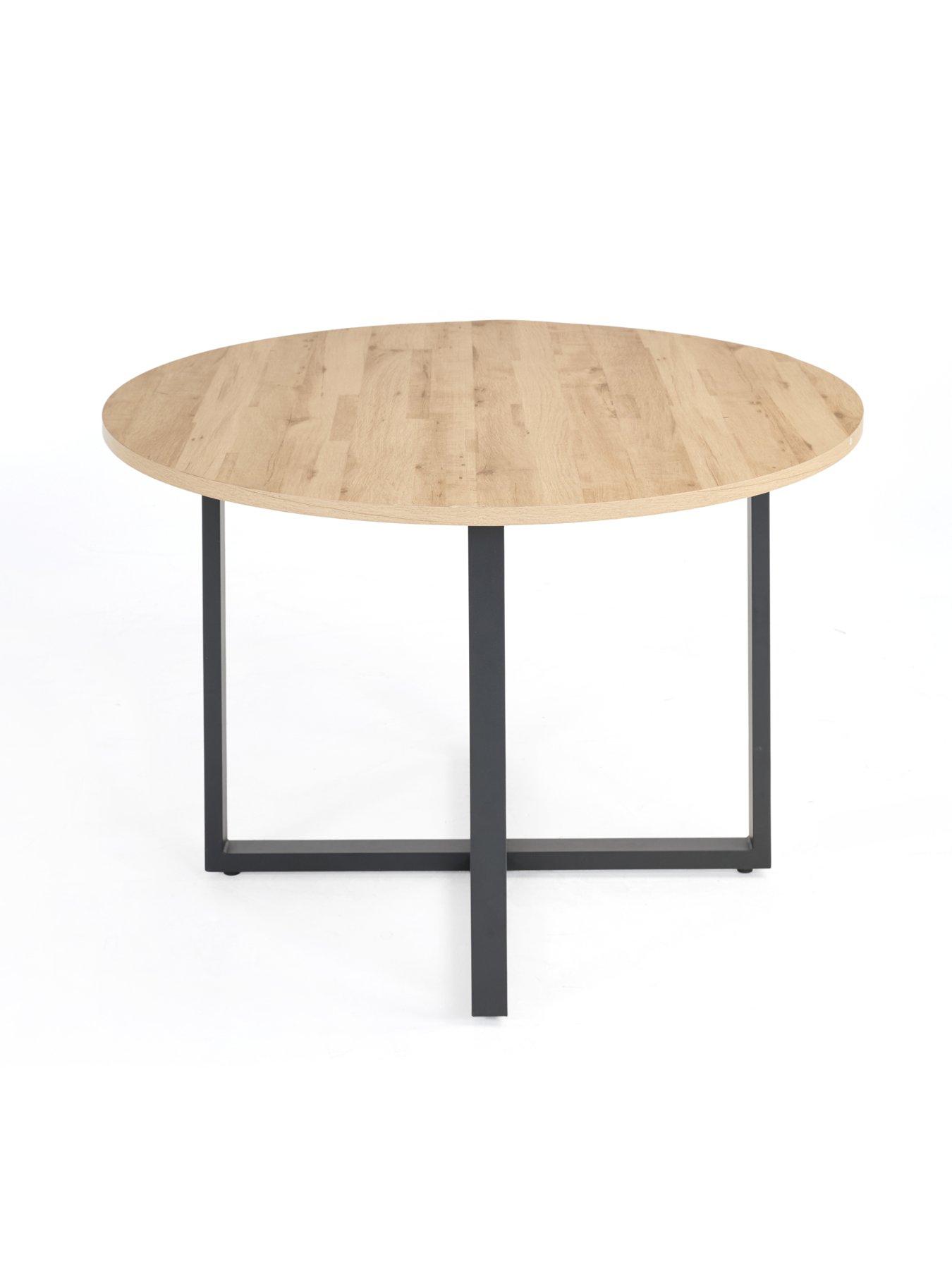 Image 3 of 7 of The Very Collection Harlem Light Oak Round Dining Table With 4 Marlow Moss Green Chairs - FSC&reg; Certified