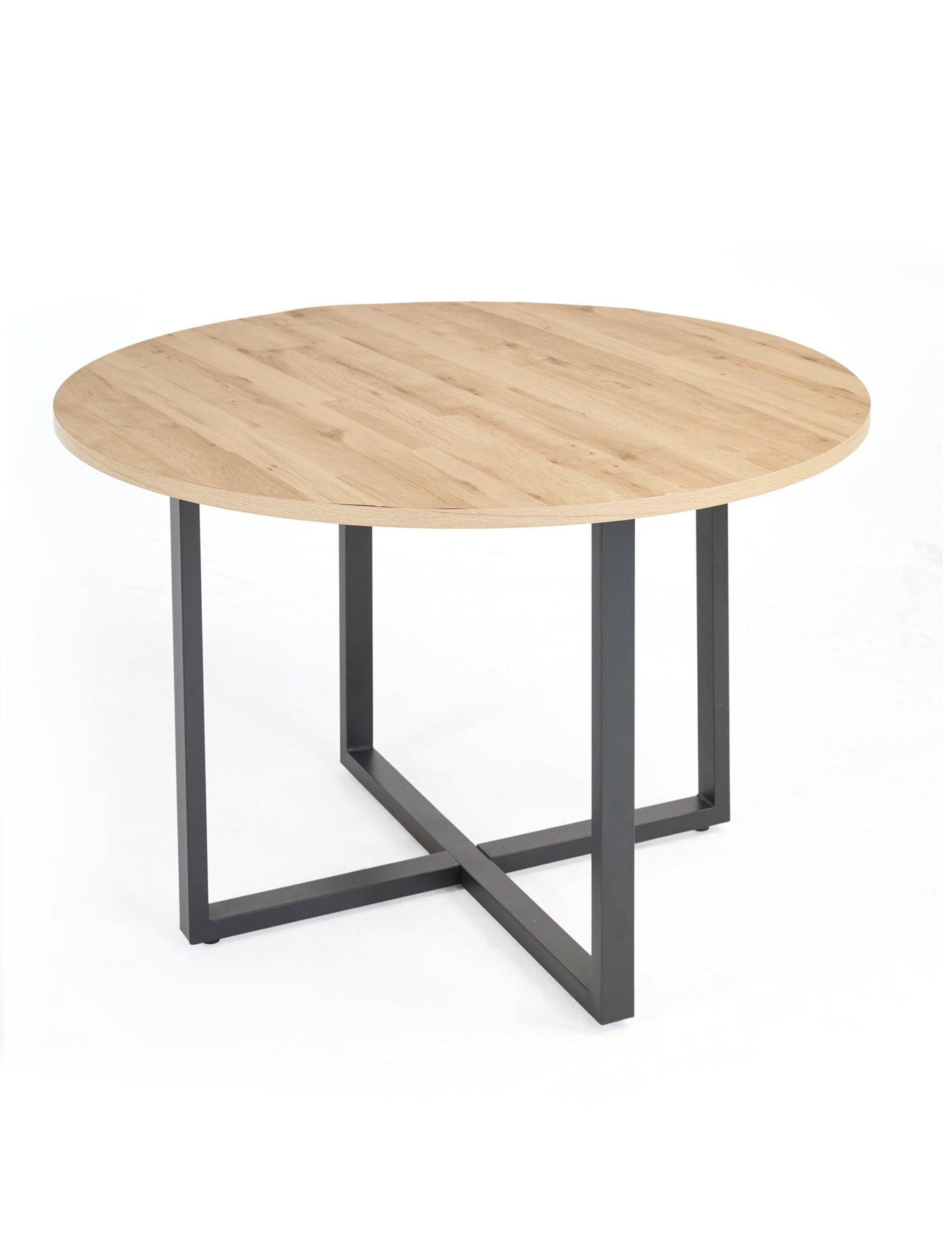 Image 4 of 7 of The Very Collection Harlem Light Oak Round Dining Table With 4 Marlow Moss Green Chairs - FSC&reg; Certified