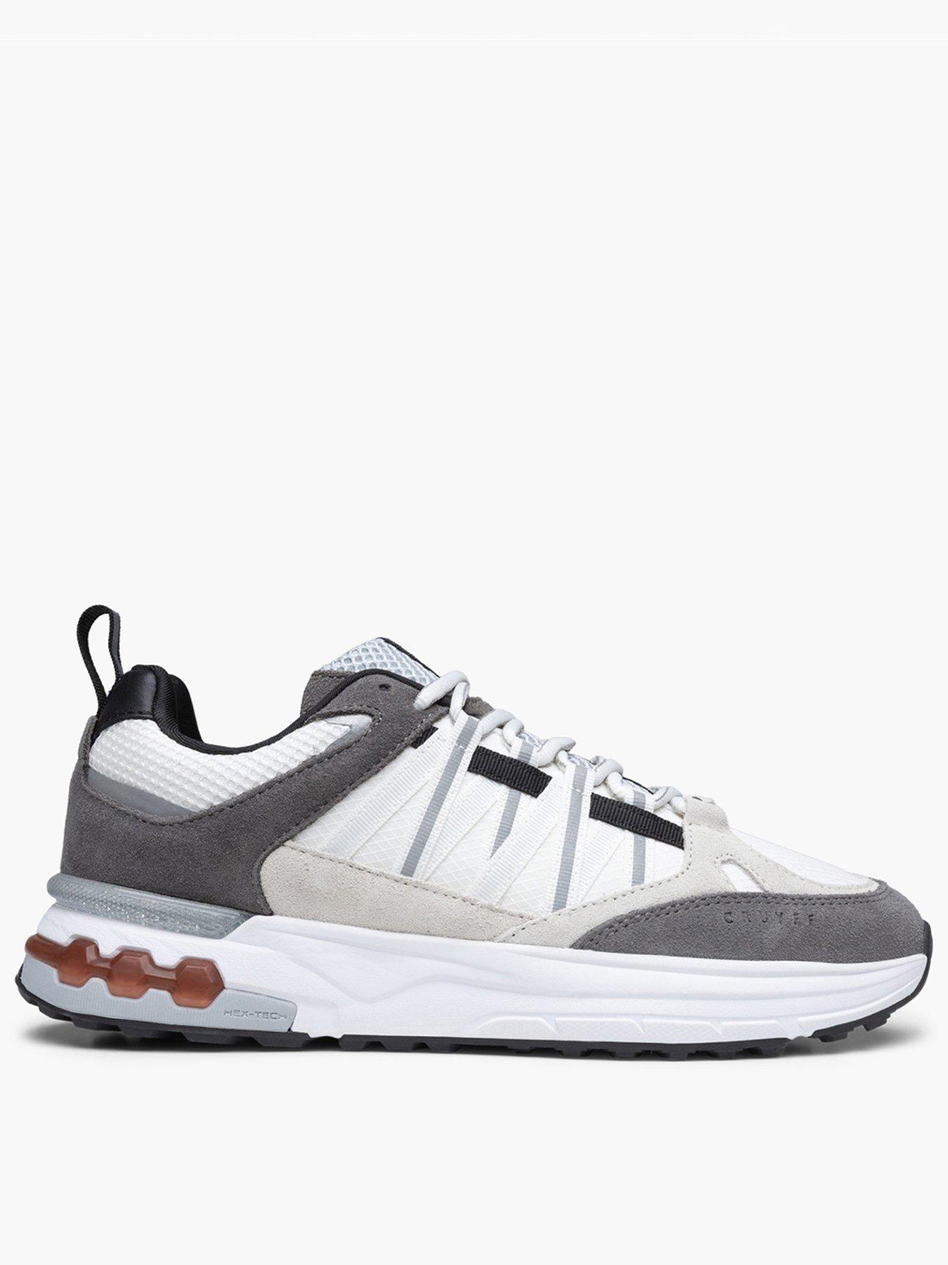 Image 1 of 4 of CRUYFF Mens Chunky Sole Mixed-Material Lace-Up Trainers - White