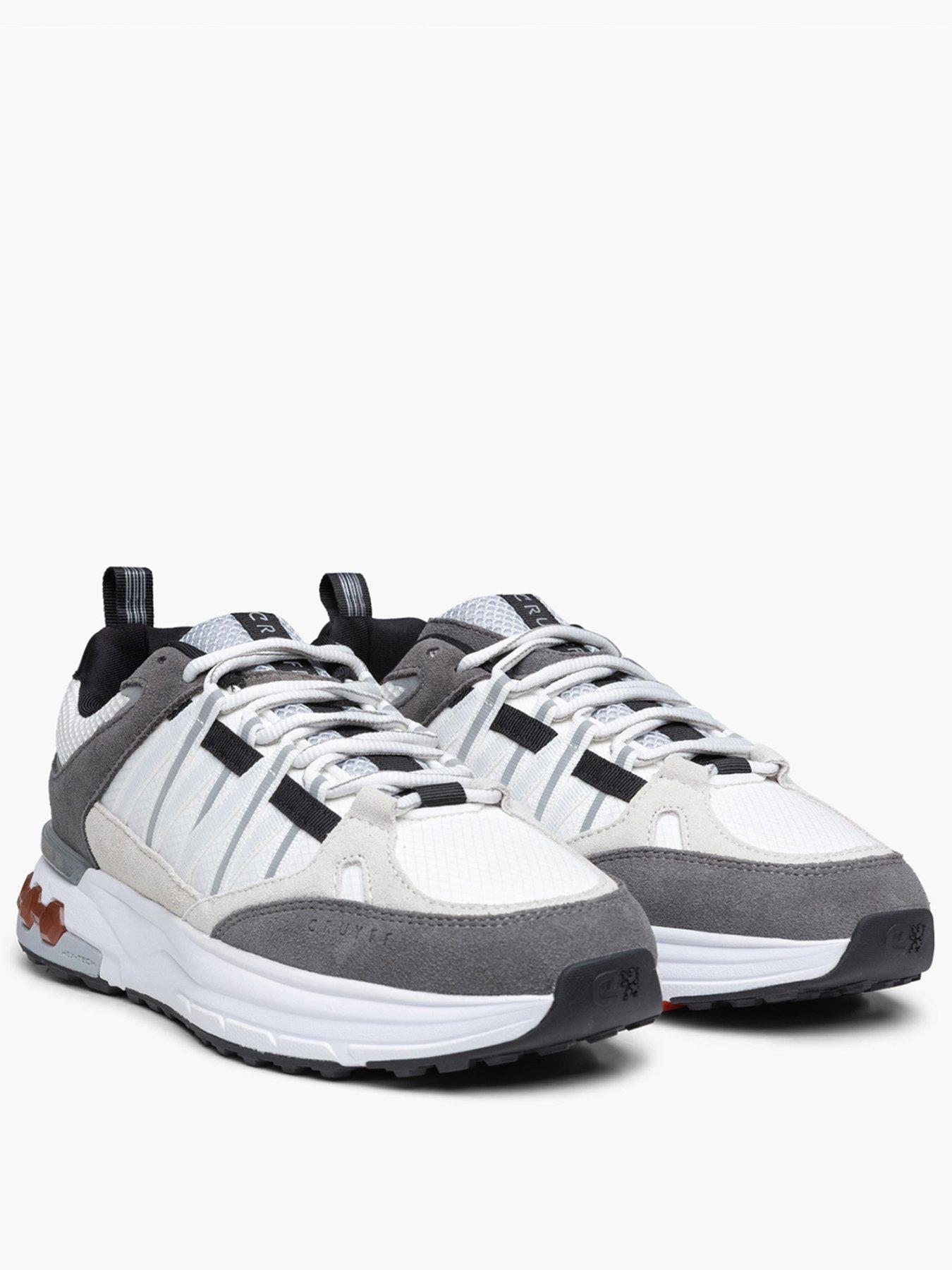 Image 2 of 4 of CRUYFF Mens Chunky Sole Mixed-Material Lace-Up Trainers - White