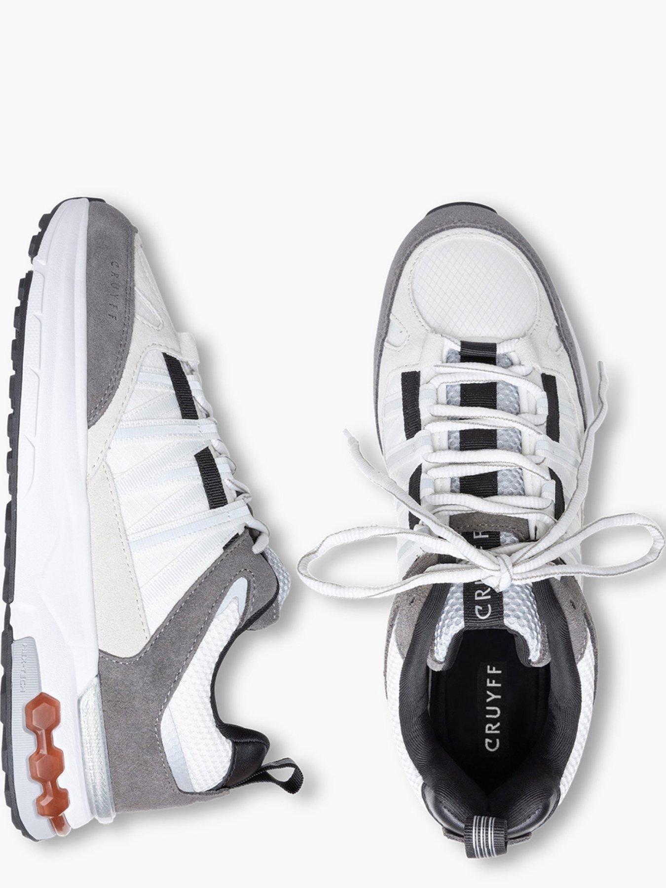 Image 4 of 4 of CRUYFF Mens Chunky Sole Mixed-Material Lace-Up Trainers - White