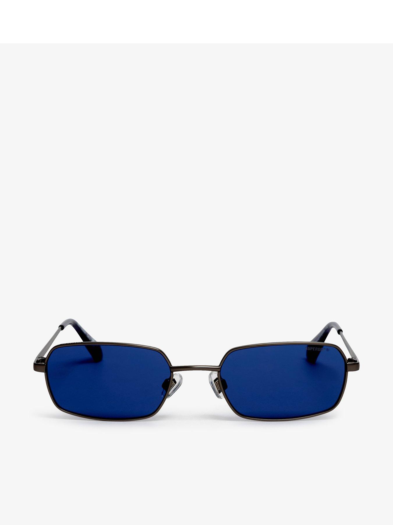 Image 1 of 6 of Superdry Metal Rectangle Sunglasses - Blue